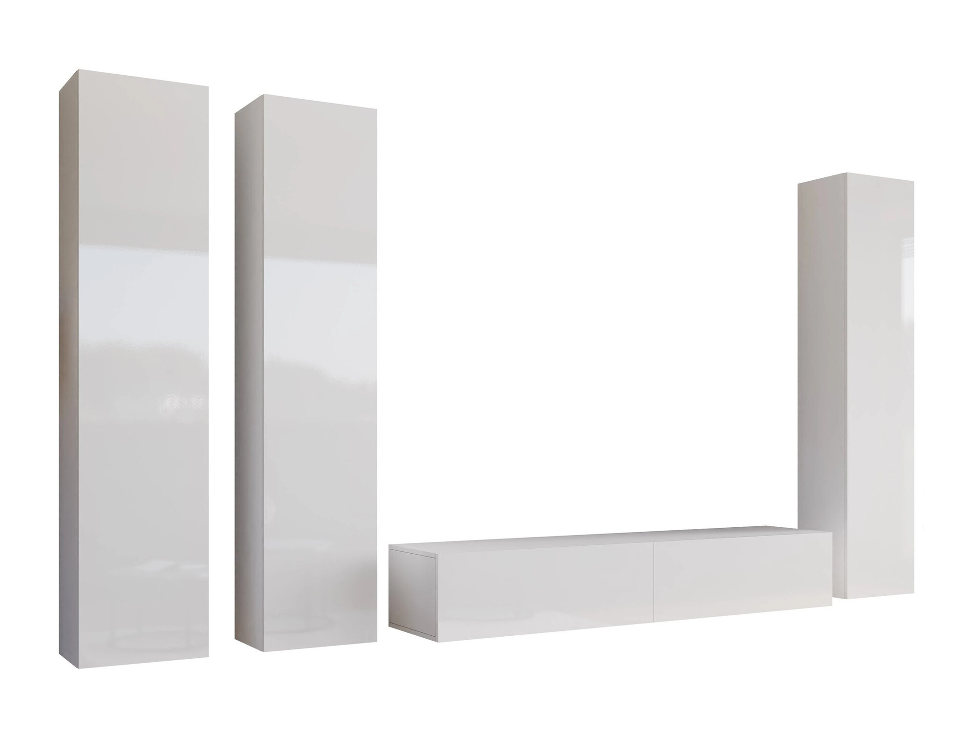 Woonkamerset Vilrin (Wit + Glanzend wit)