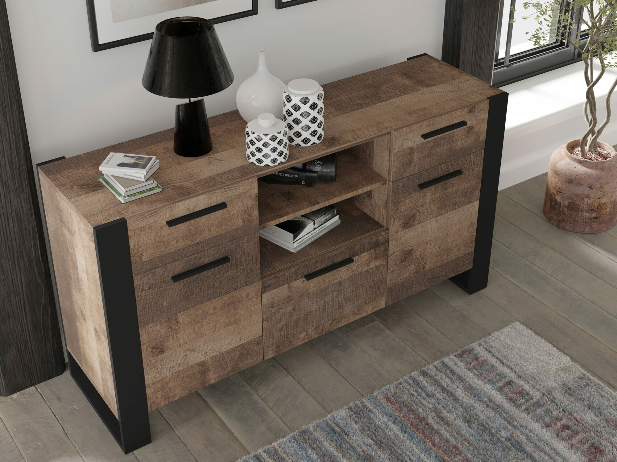 Ladekast Cordoro 115 (Donker hout)