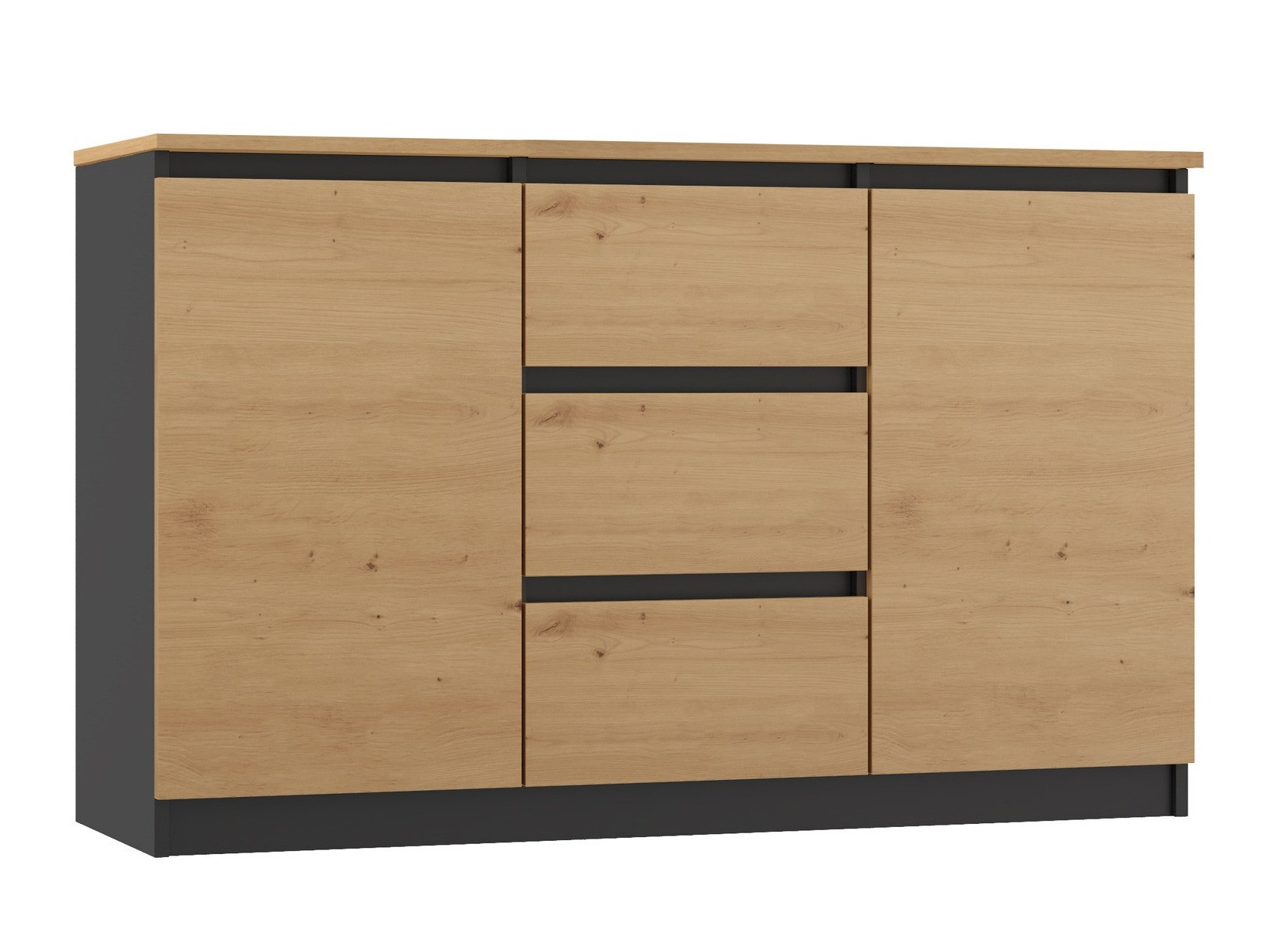 Ladekast Elbvelu 112 (Artisan eiken + Antraciet)