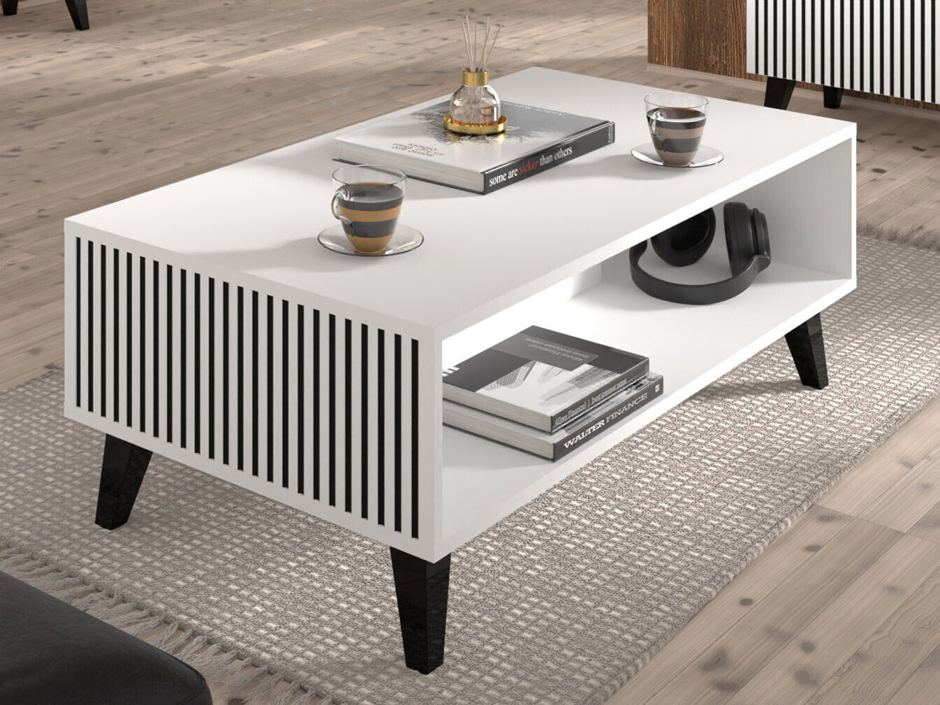 Salontafel Mirmaro 108 (Wit + Zwart)