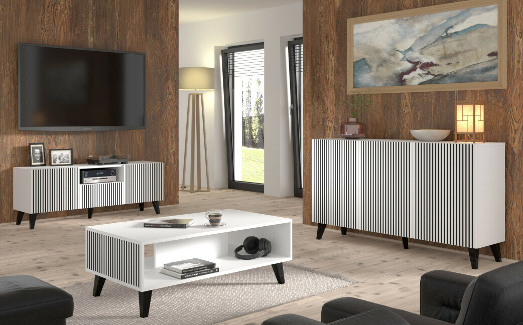 Salontafel Mirmaro 108 (Wit + Zwart)