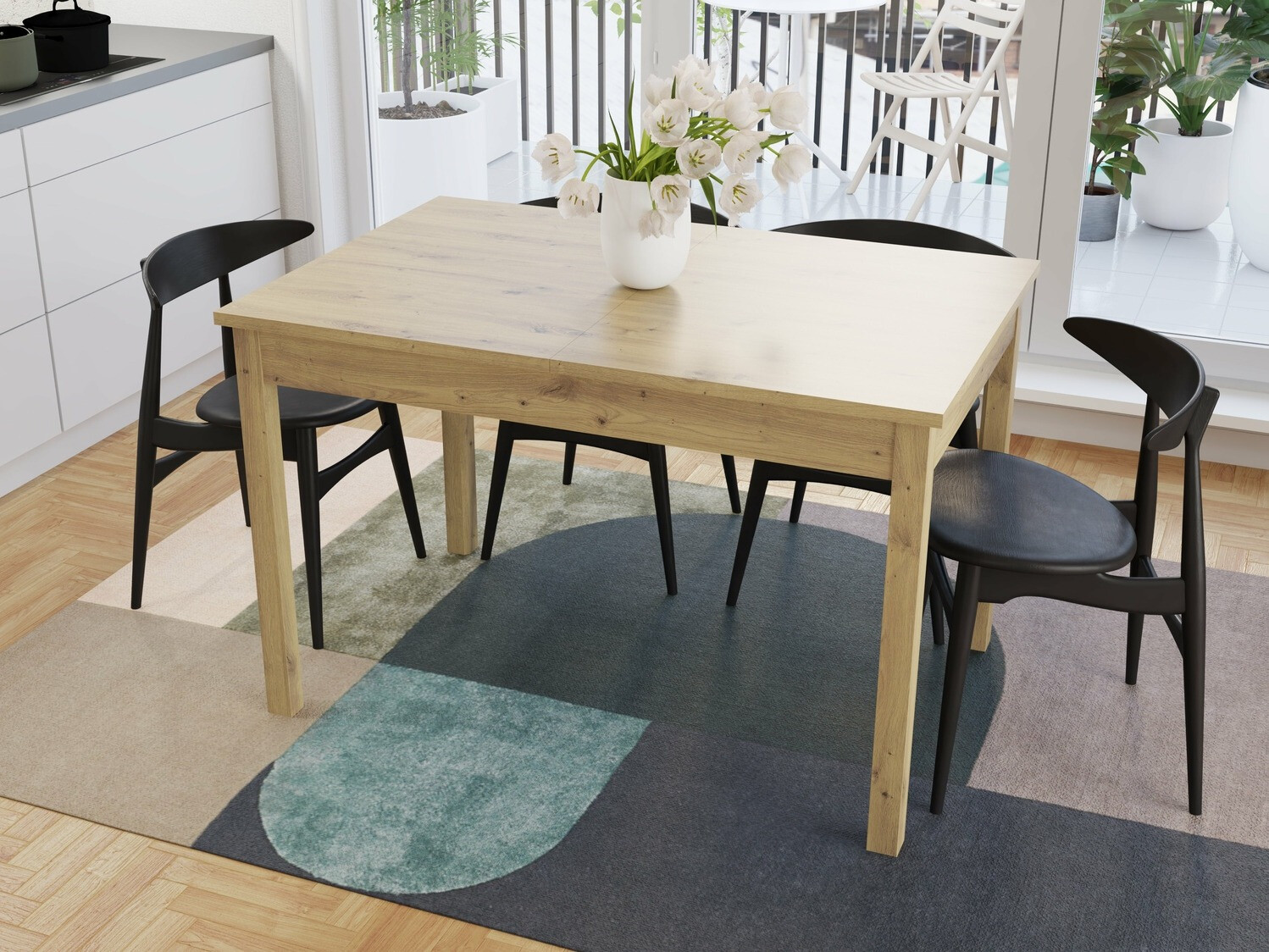 Tafel Bristol 220 (Artisan eiken)