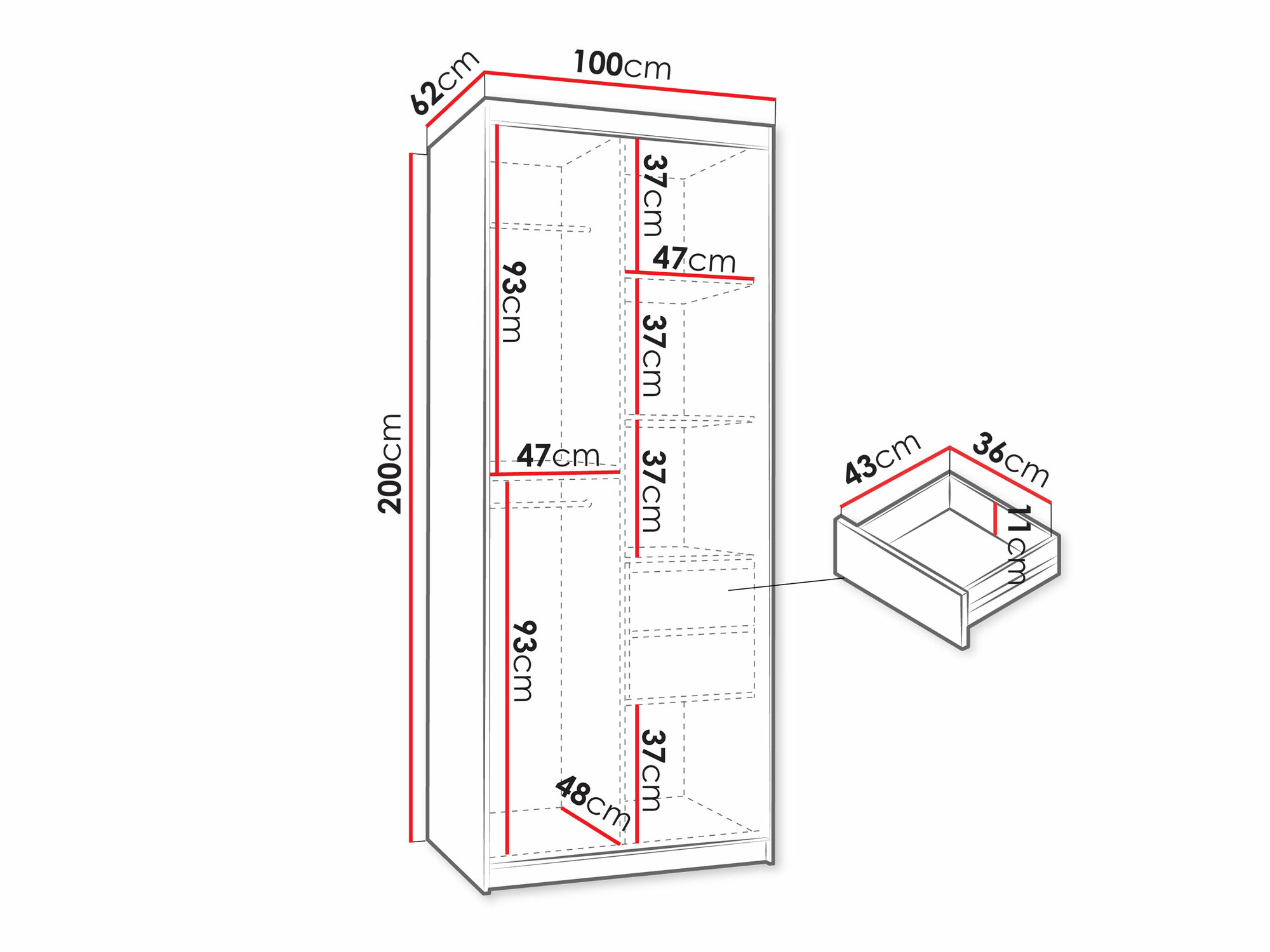 Kledingkast Hartford 498 (Kasjmier)