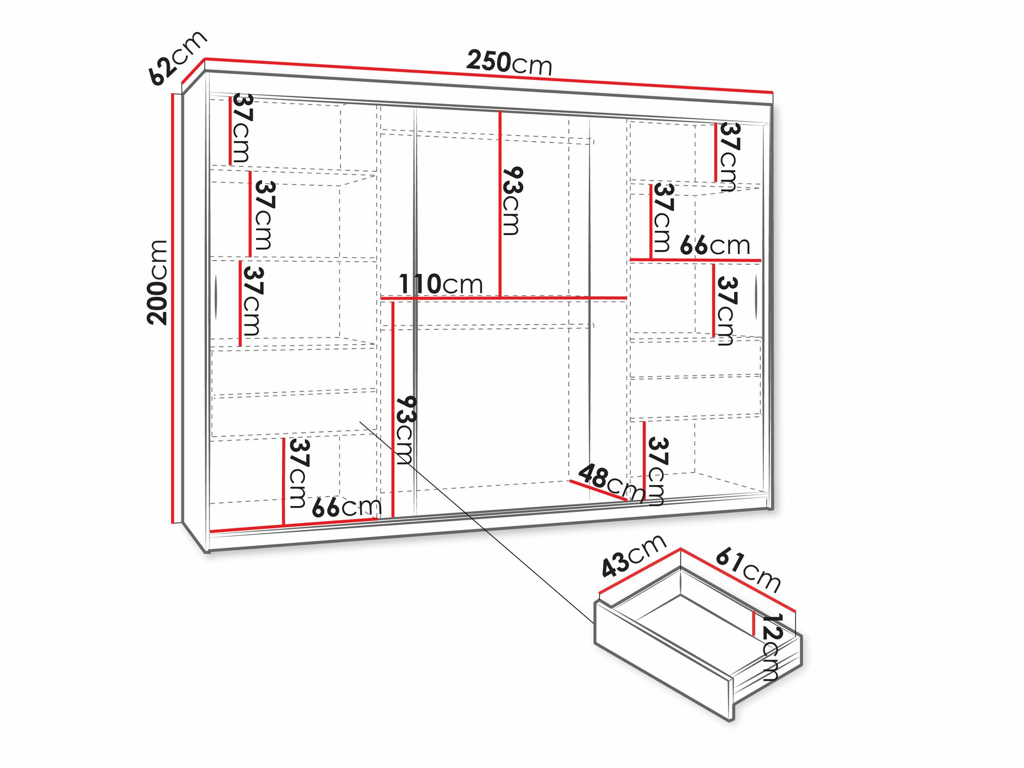 Kledingkast Hartford 508 (Artisan eiken)