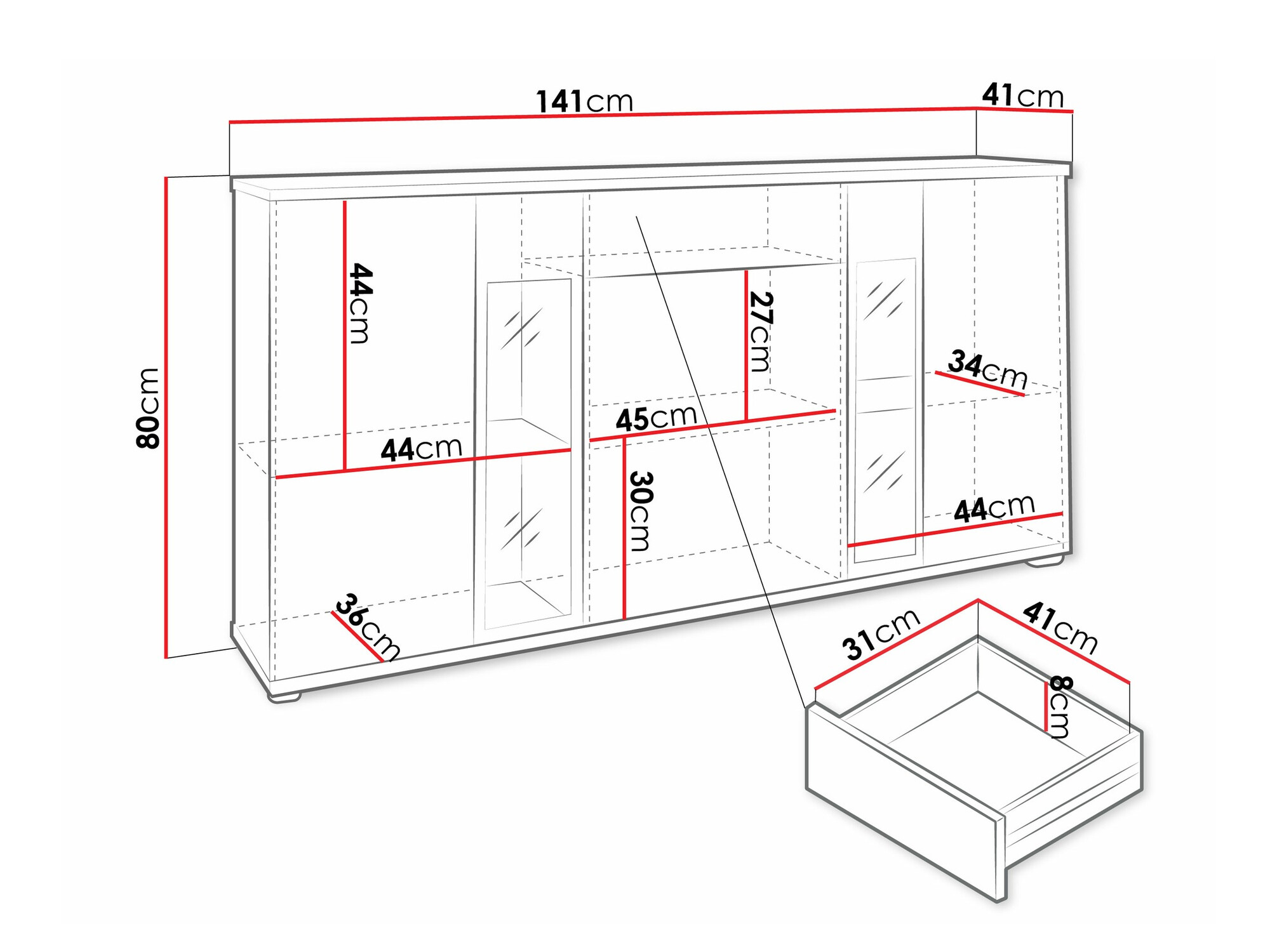 Ladekast Tucson 114 (Lefkas eik)