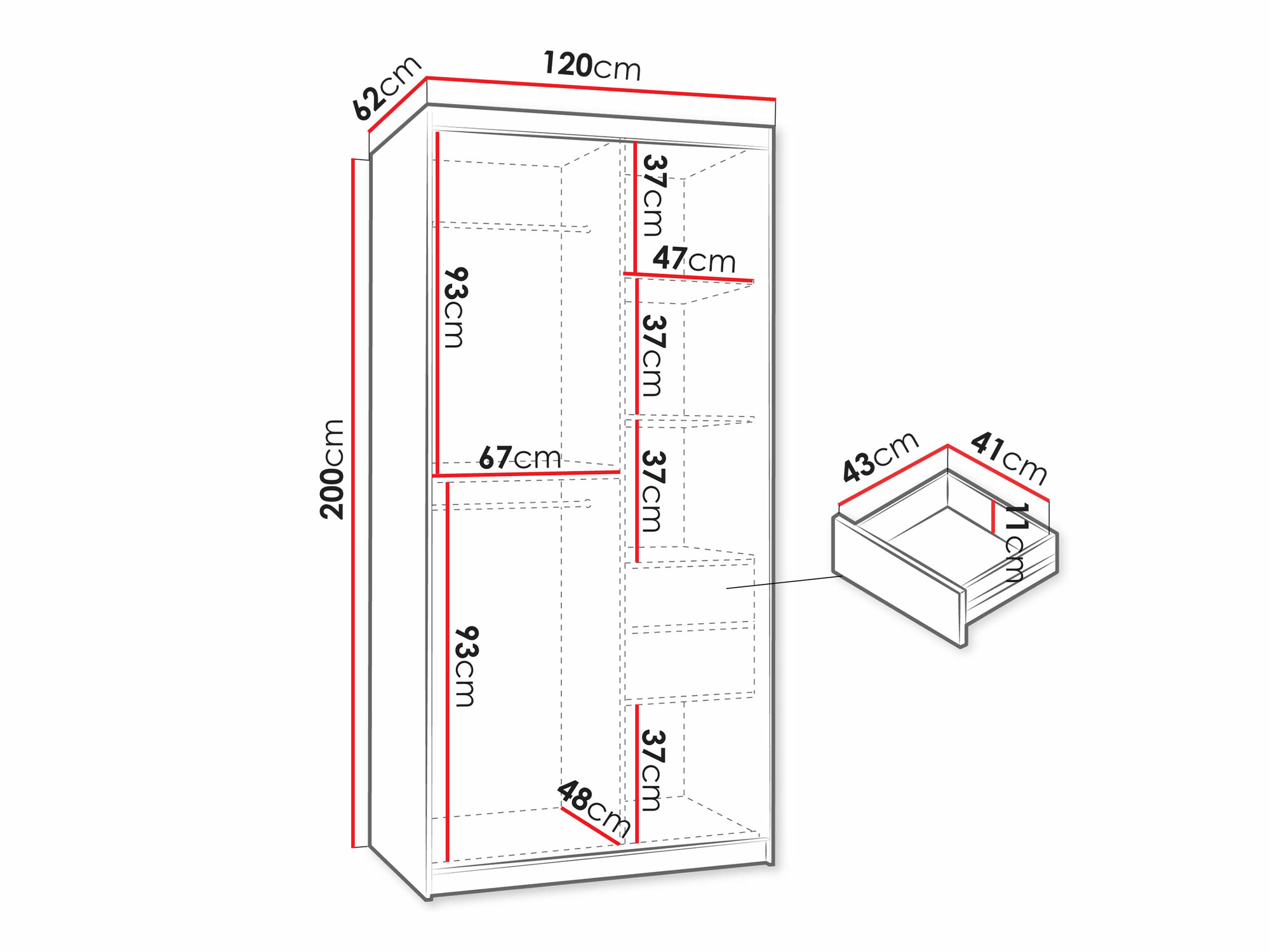 Kledingkast Hartford 504 (Artisan eiken)
