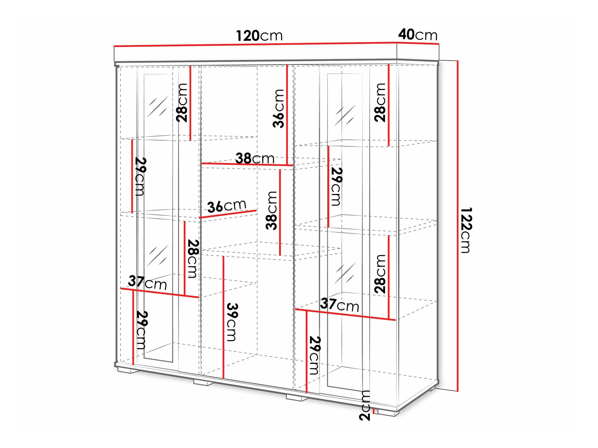 Dressoir Torcame 100 (Wit + Glanzend wit)