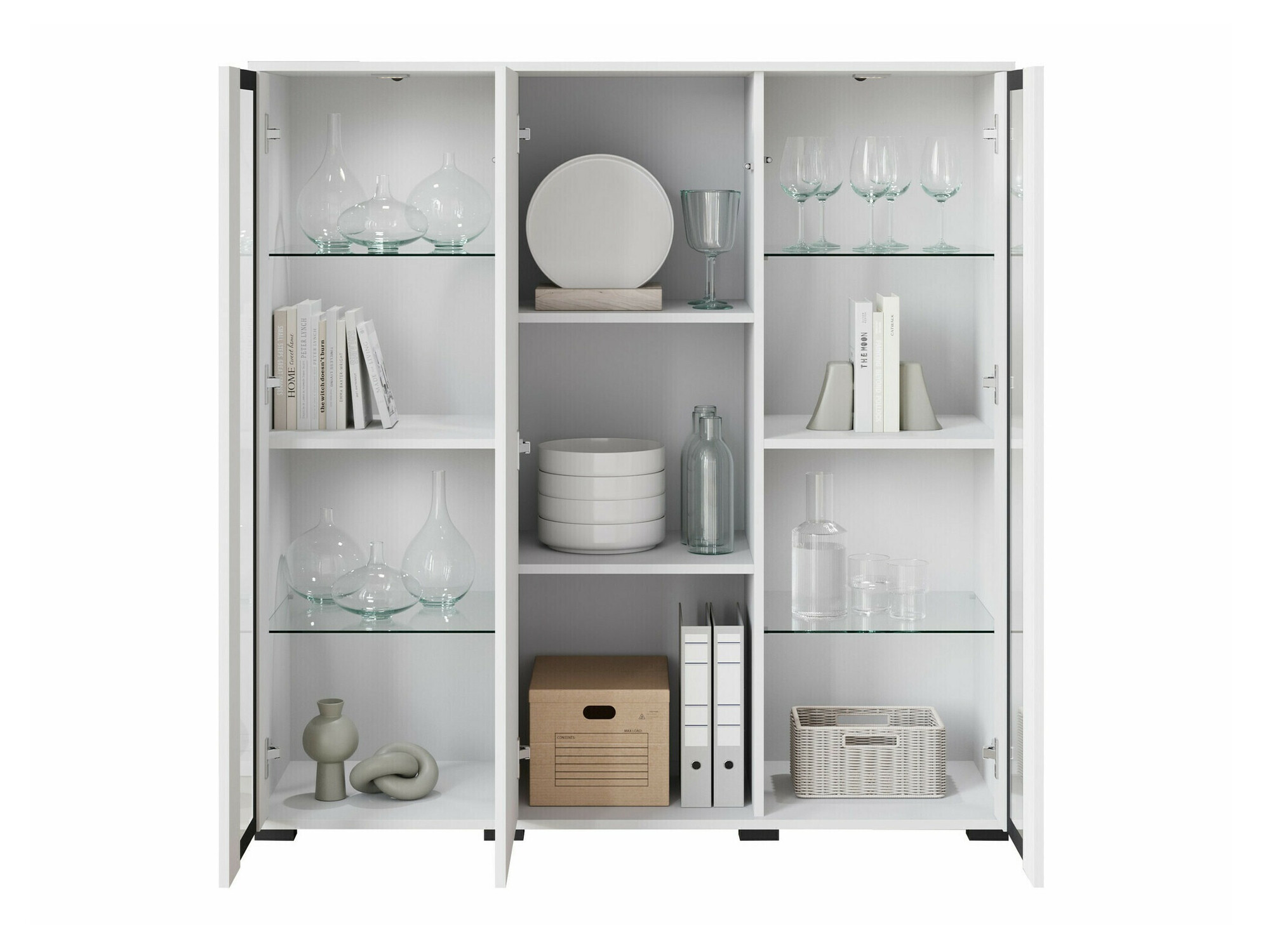 Dressoir Torcame 100 (Wotan eik + Glanzend wit)