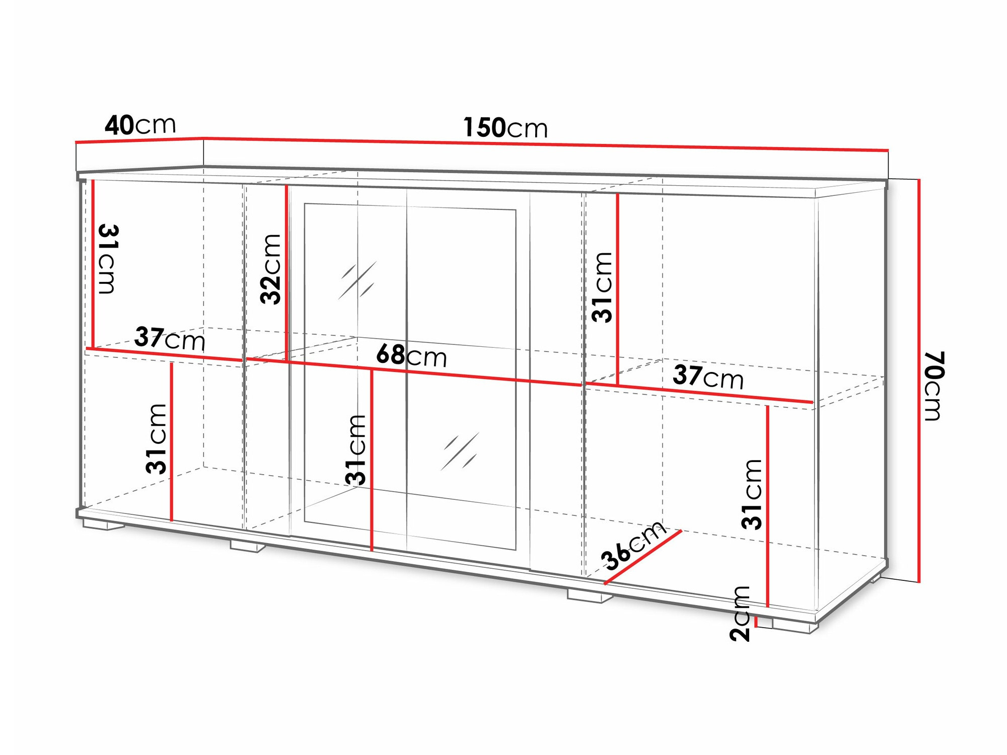 Dressoir Torcame 102 (Wotan eik)