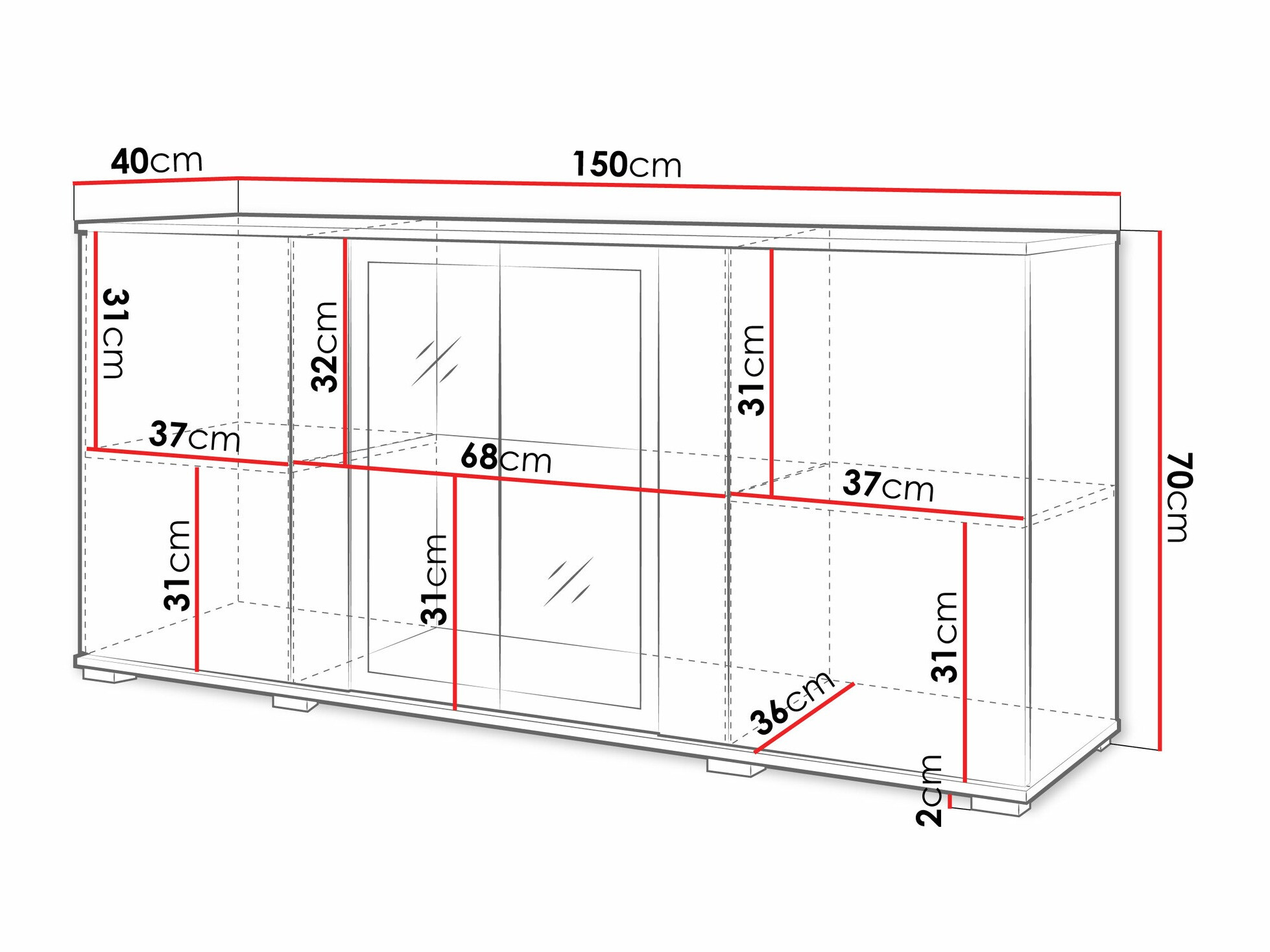 Dressoir Torcame 102 (Wotan eik)