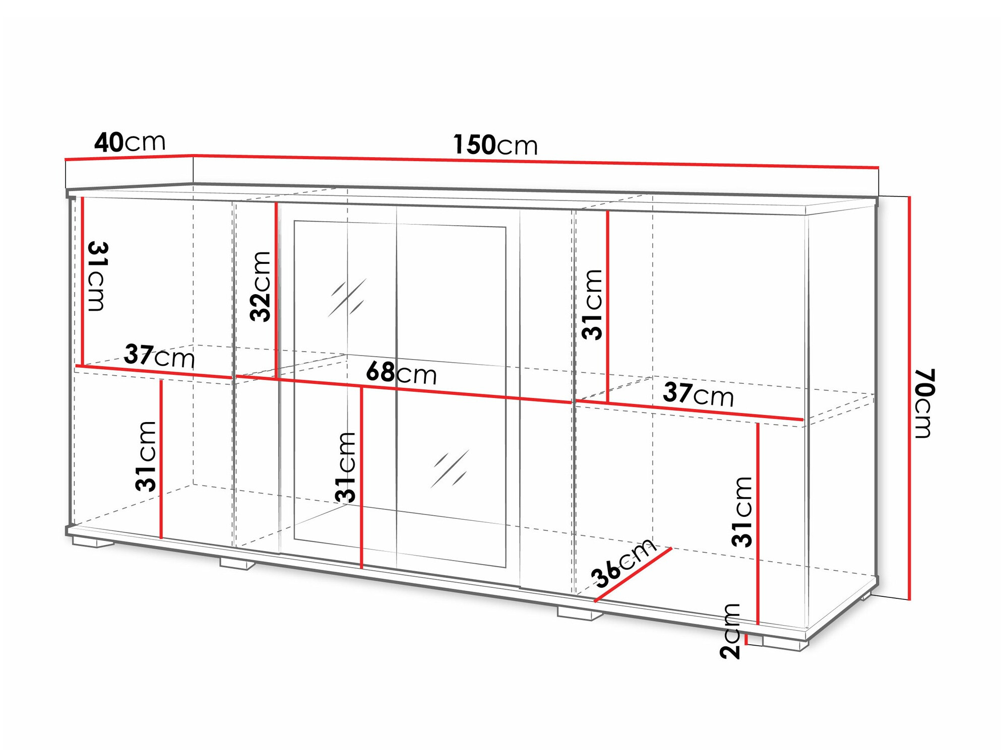 Dressoir Torcame 102 (Zwart)