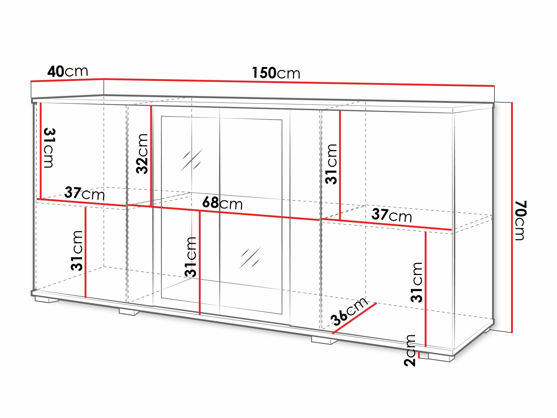 Dressoir Torcame 102 (Zwart)