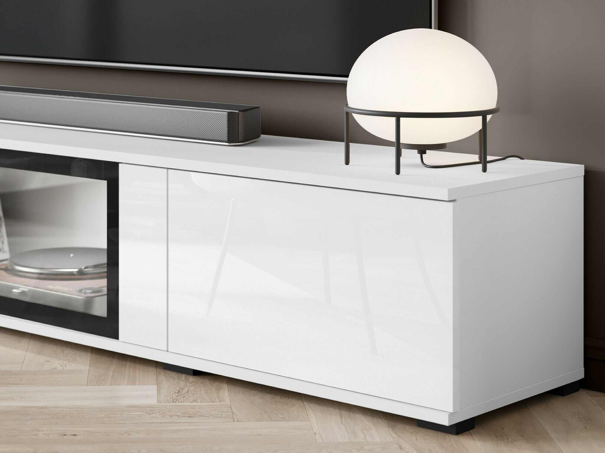 Woonkamerset Torcame 103 (Wit + Glanzend wit)