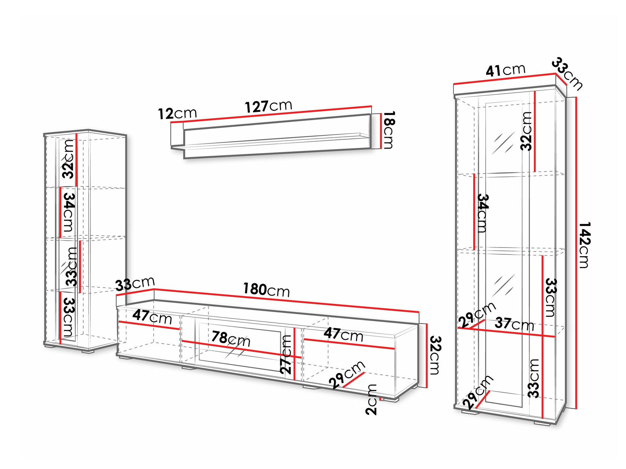 Woonkamerset Torcame 103 (Zwart)