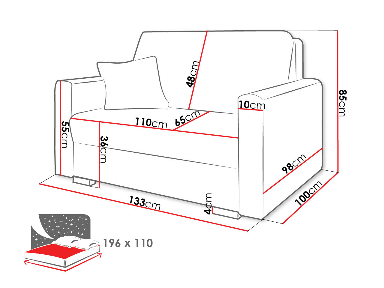 Slaapbank Solrin II (Tilia 86)