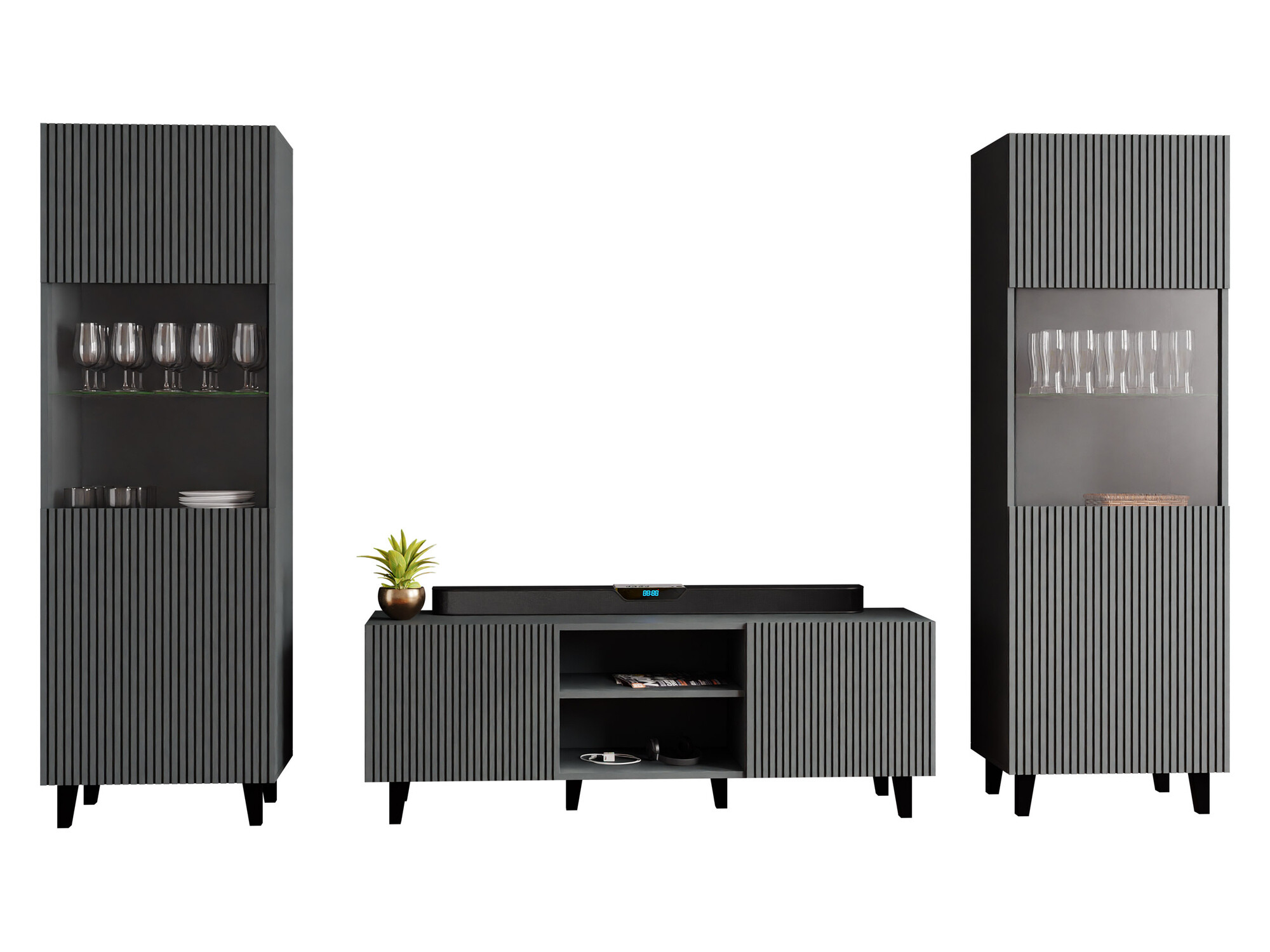 Woonkamerset Remeta 110 (Antraciet)