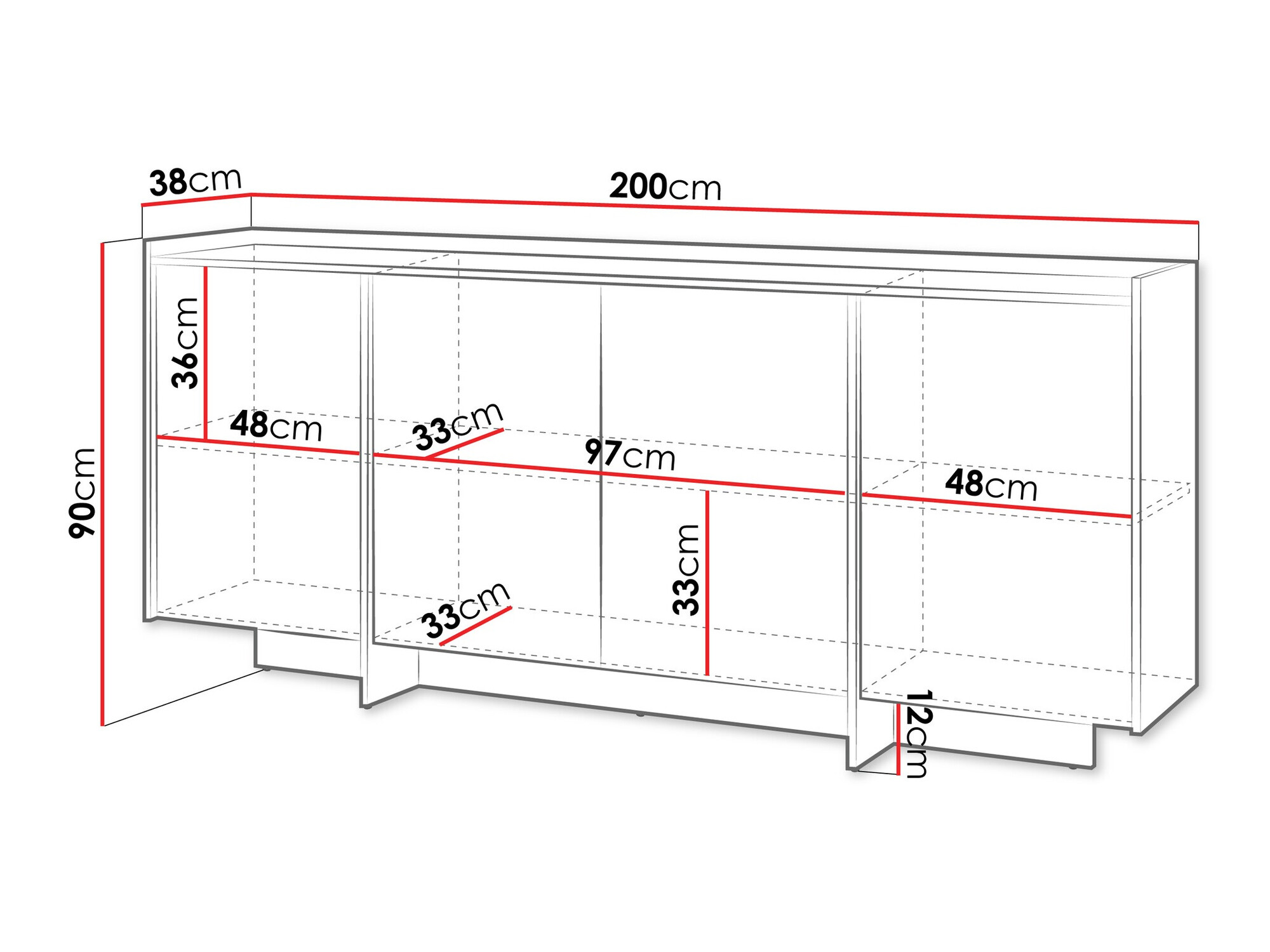 Dressoir Parma 104 (Eiken)