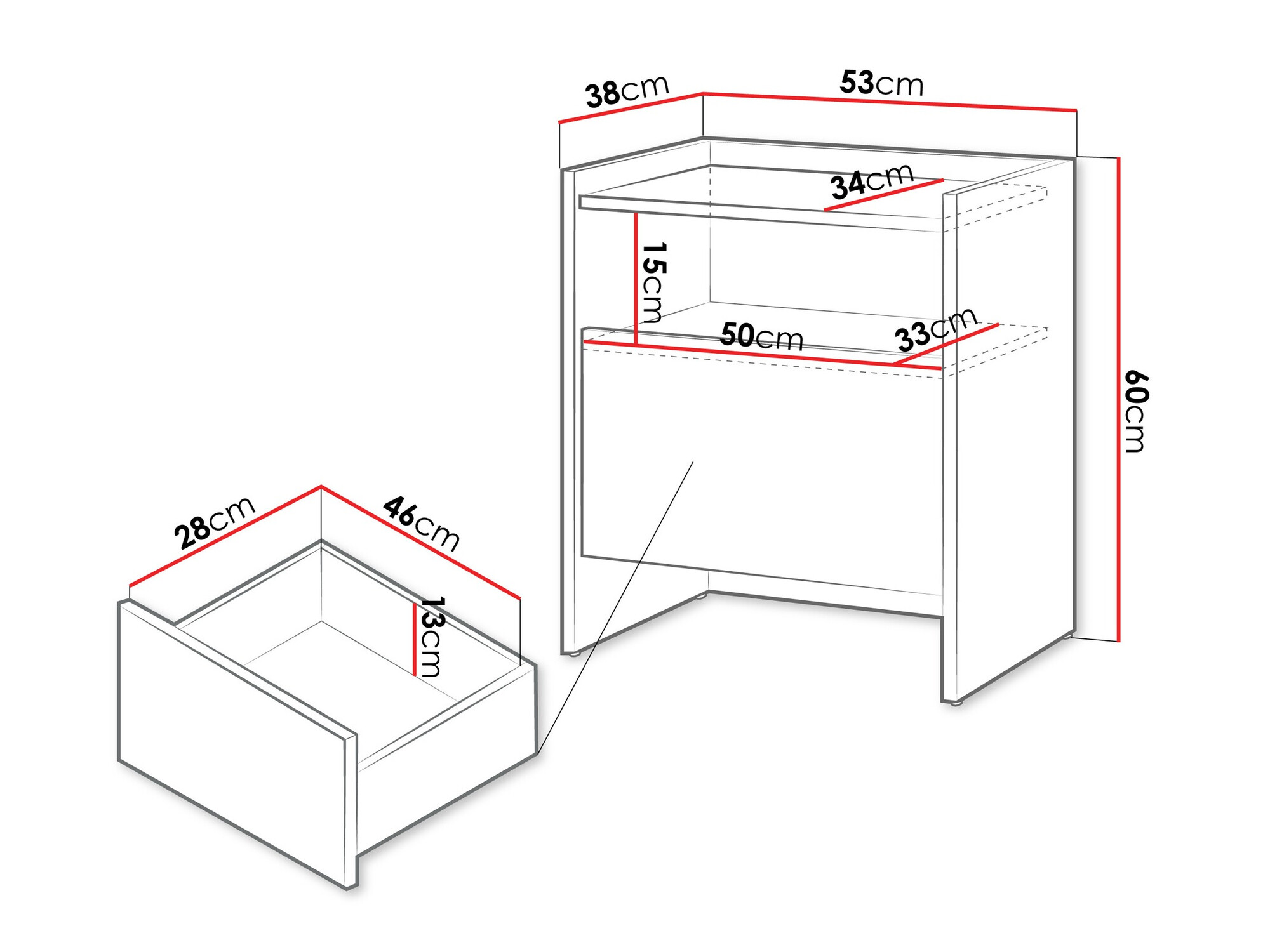 Nachtkastje Parma 106 (Eiken)