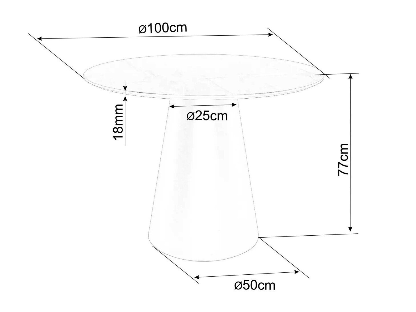 Tafel Detroit 733 (Eiken + Zwart)