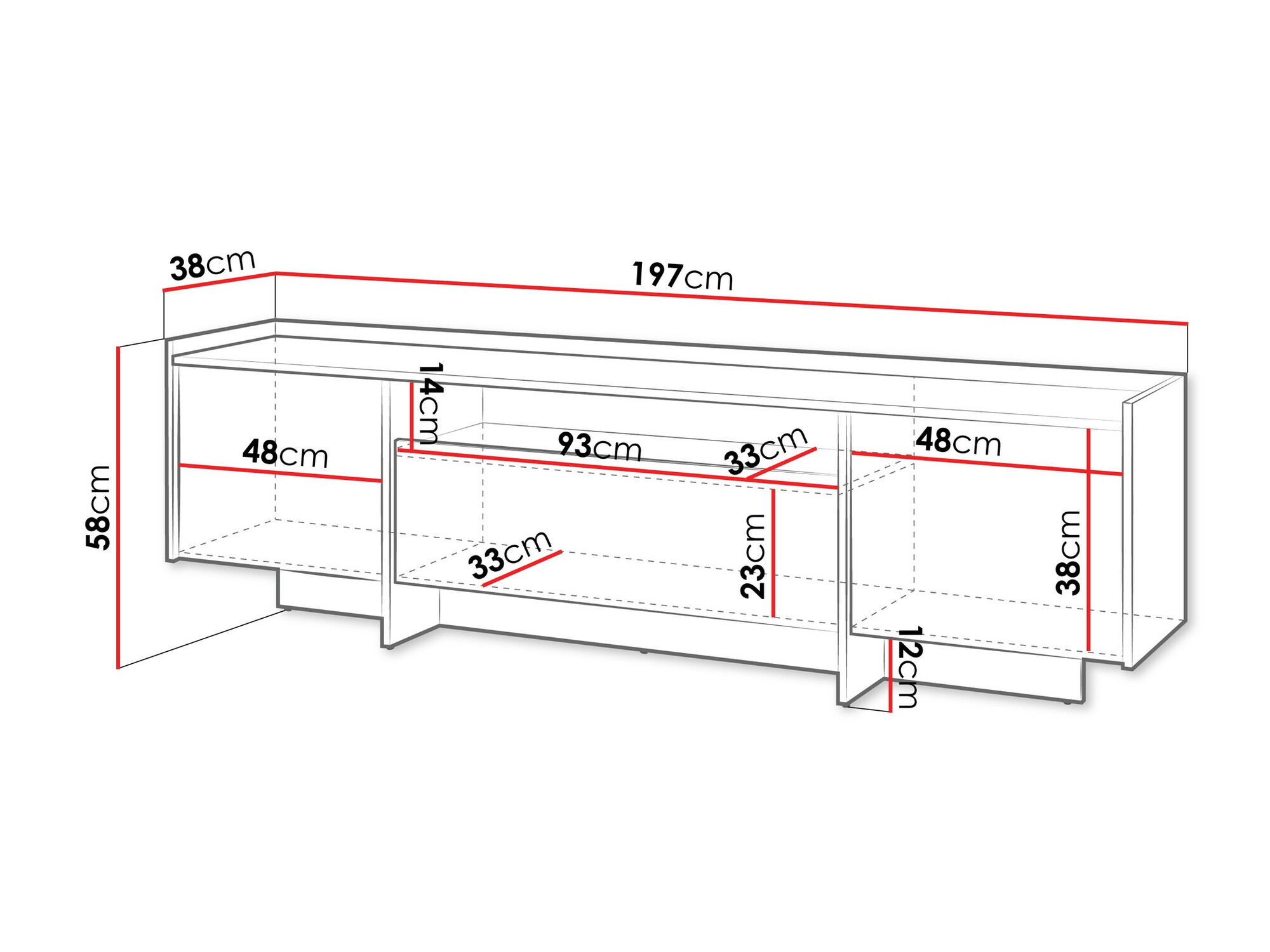 TV-meubel Filus (Donkere eik)