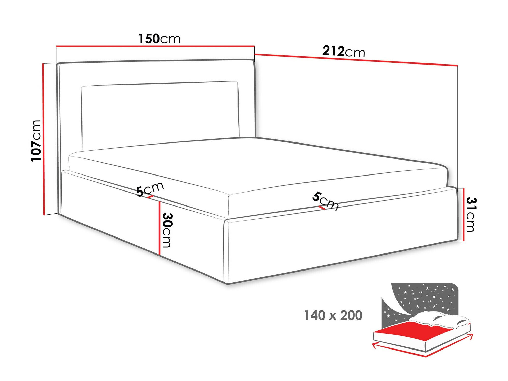 Bed Baltimore 198 (Coral 45)