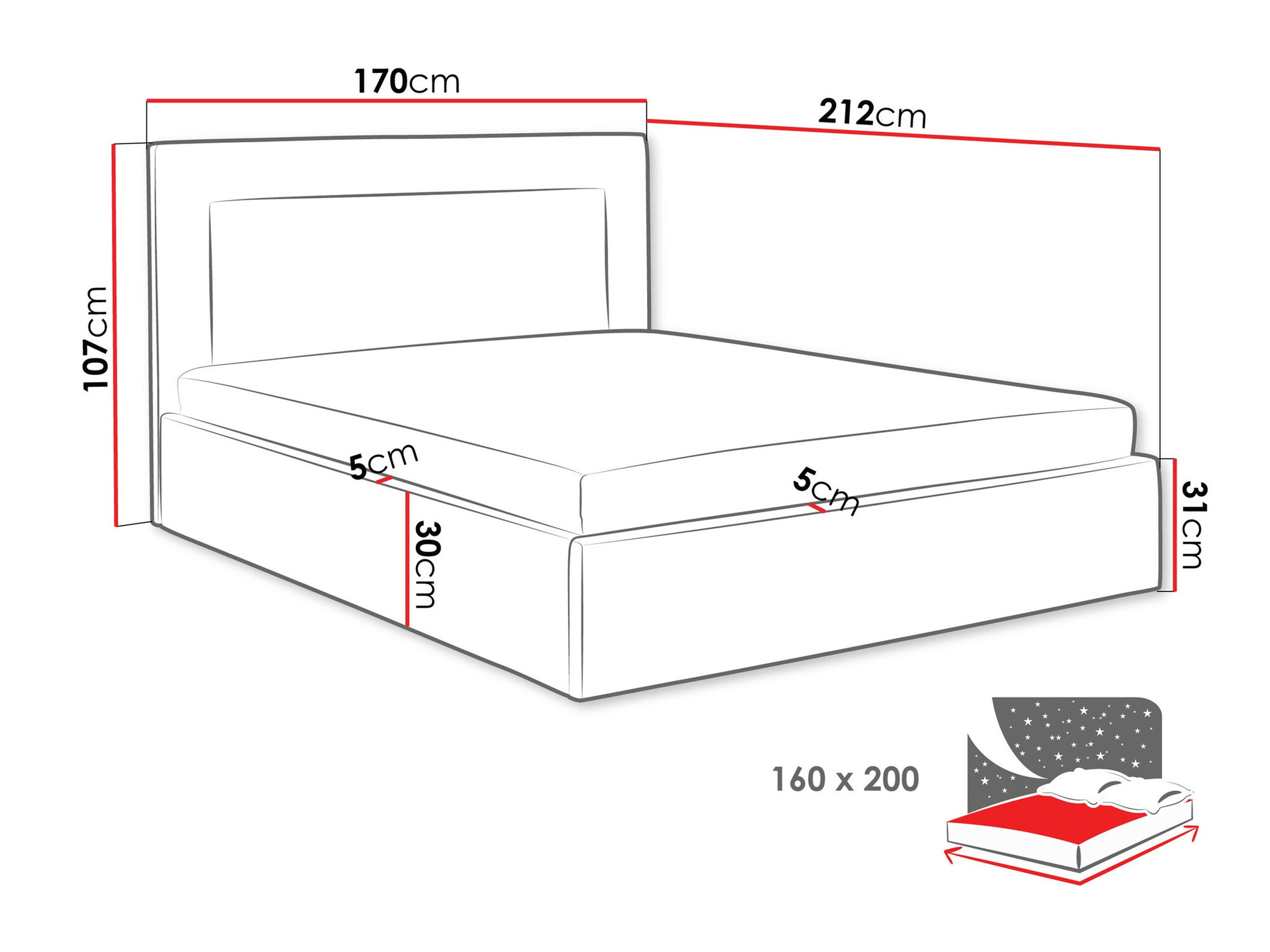 Bed Baltimore 198 (Coral 75)