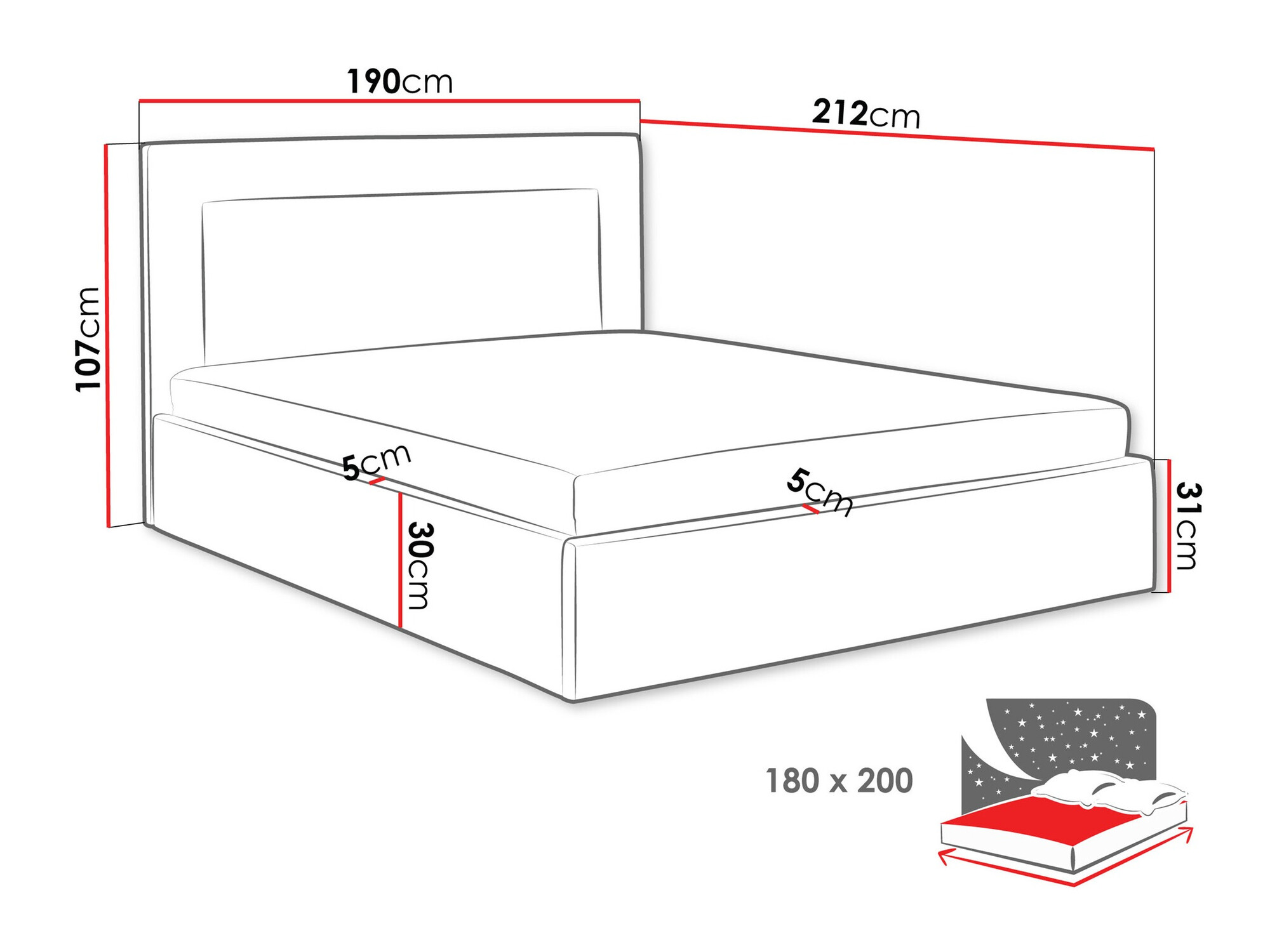 Bed Baltimore 198 (Coral 75)