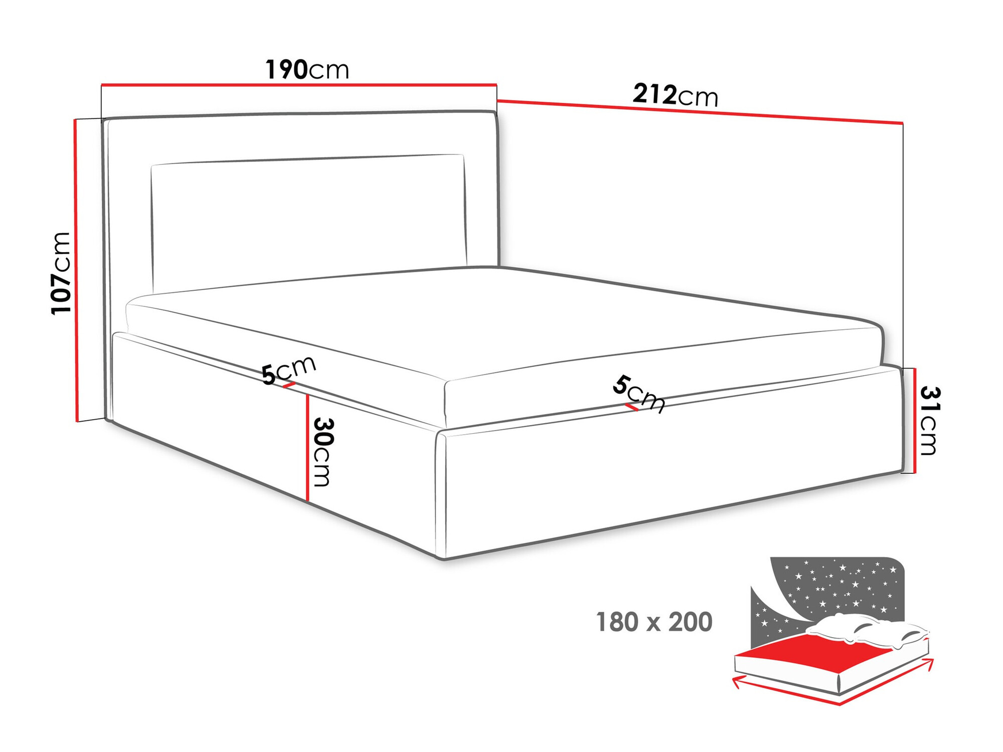 Bed Baltimore 198 (Coral 80)