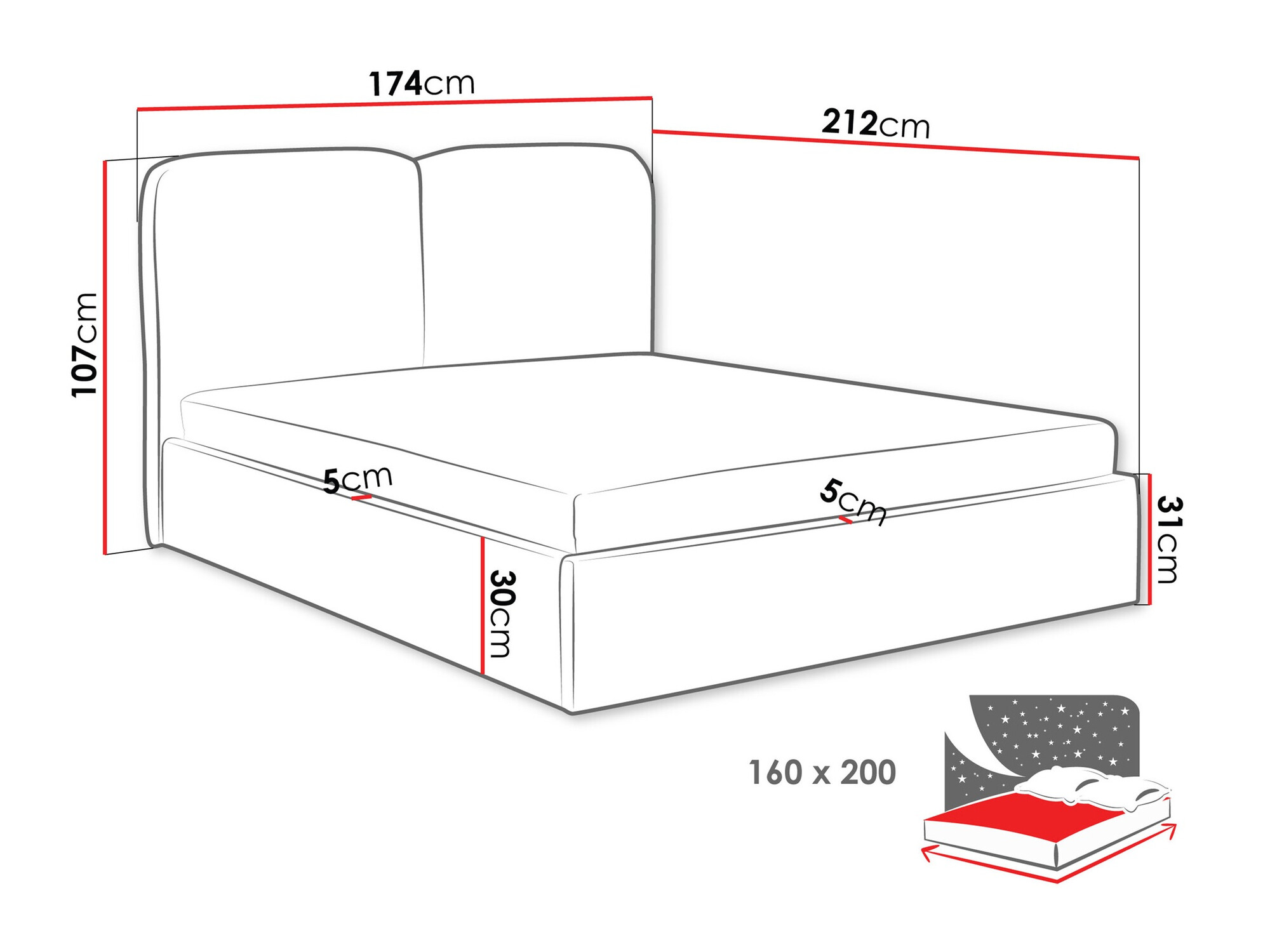 Bed Baltimore 199 (Coral 15)