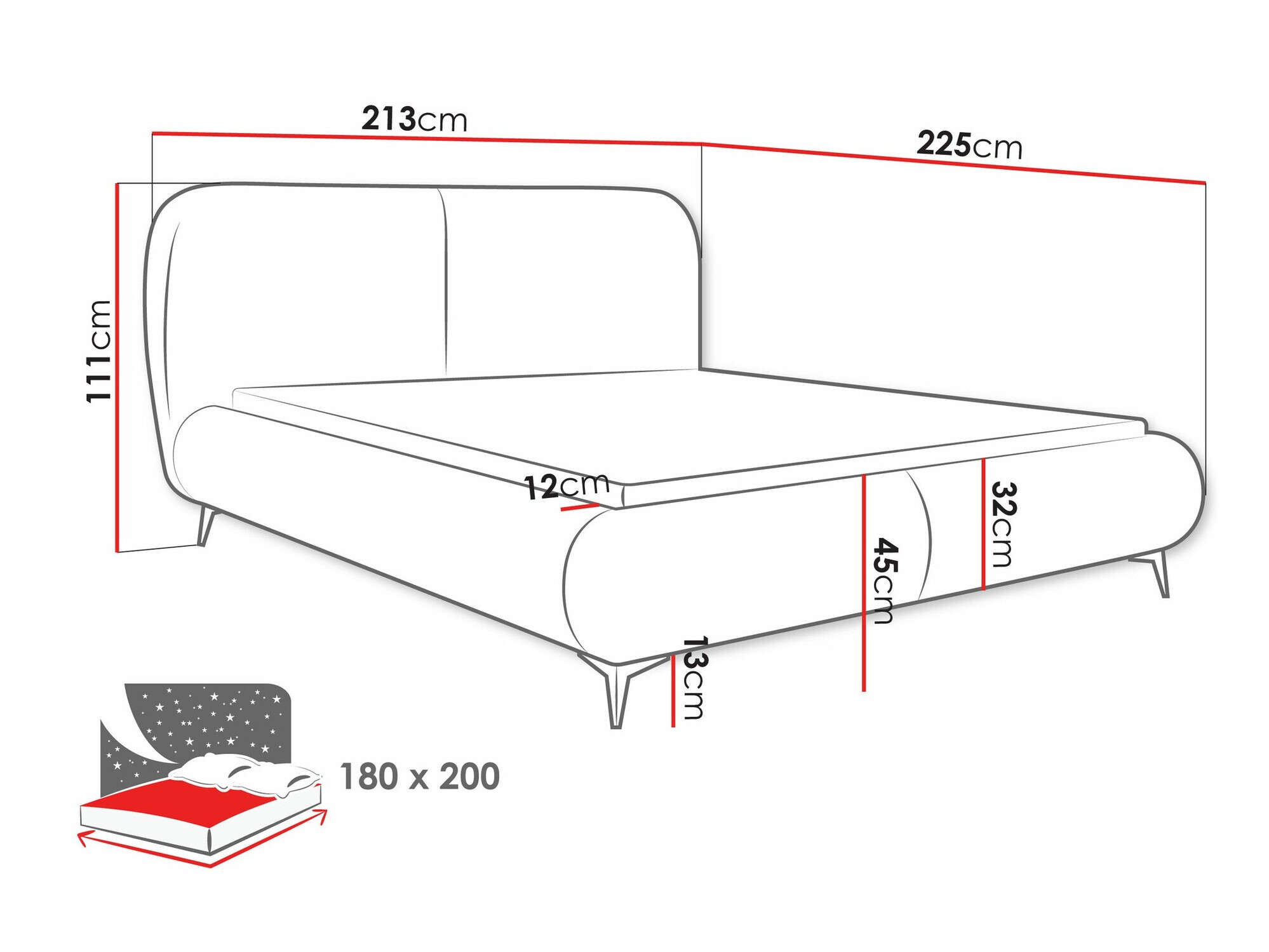 Bed Clovis 119 (Coral 45)