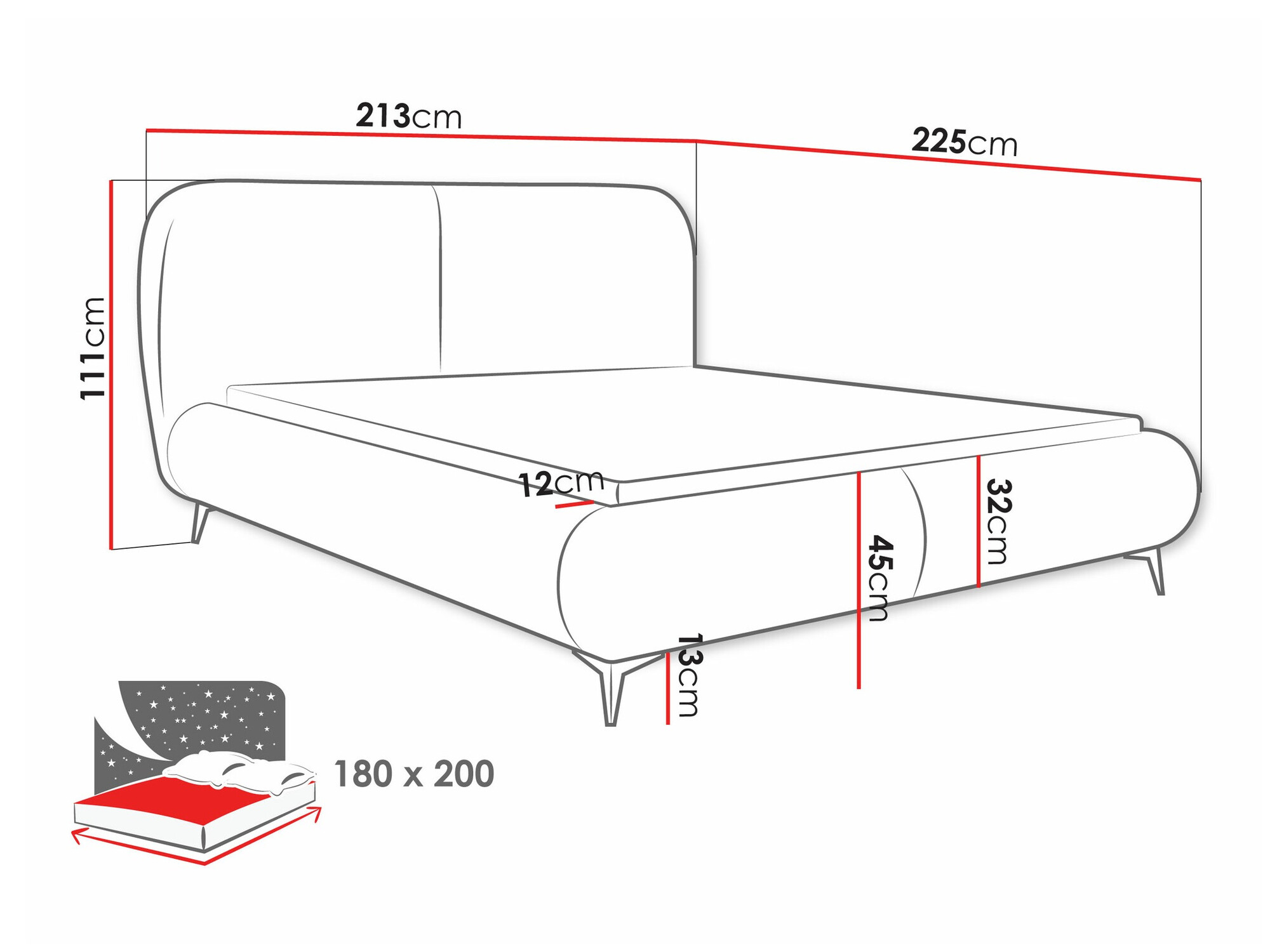 Bed Clovis 119 (Coral 50)