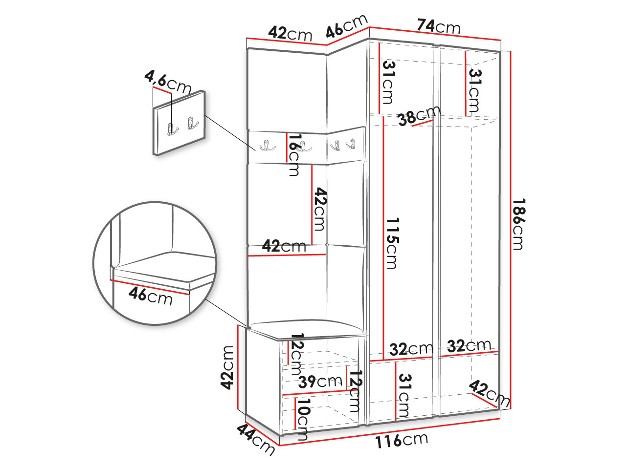 Gangmeubelset Hartford 382 (Zwart)