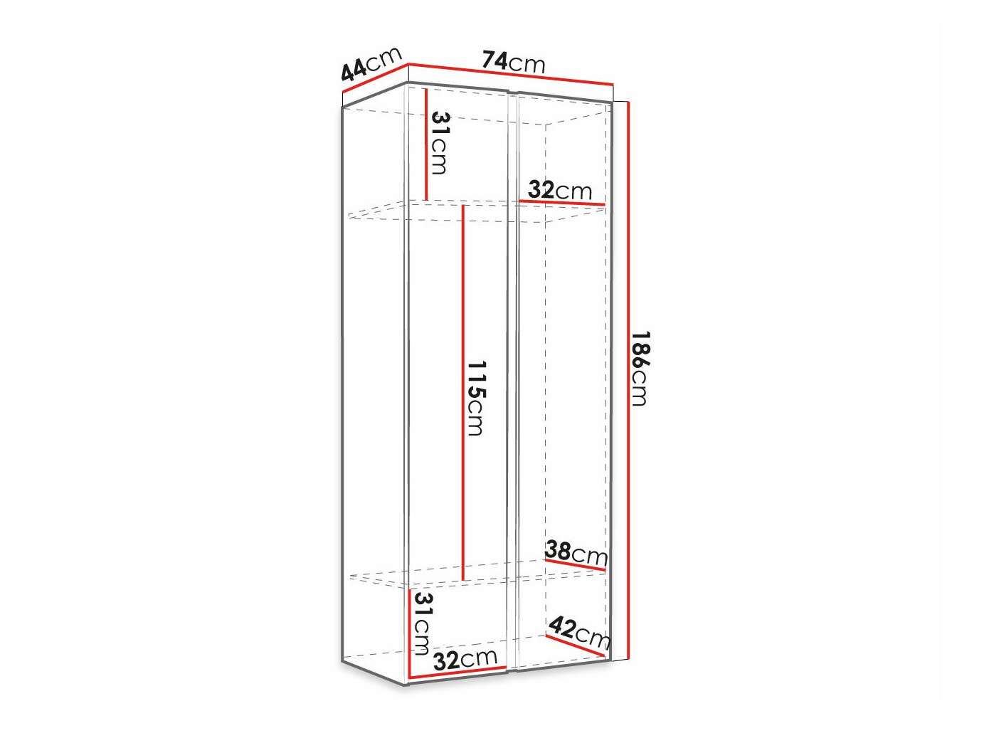 Kledingkast Hartford 367 (Grafiet)