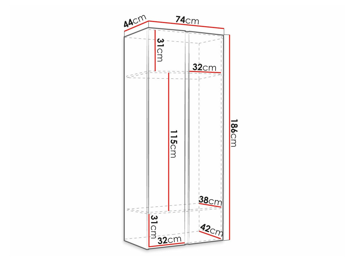 Kledingkast Hartford 367 (Wit)