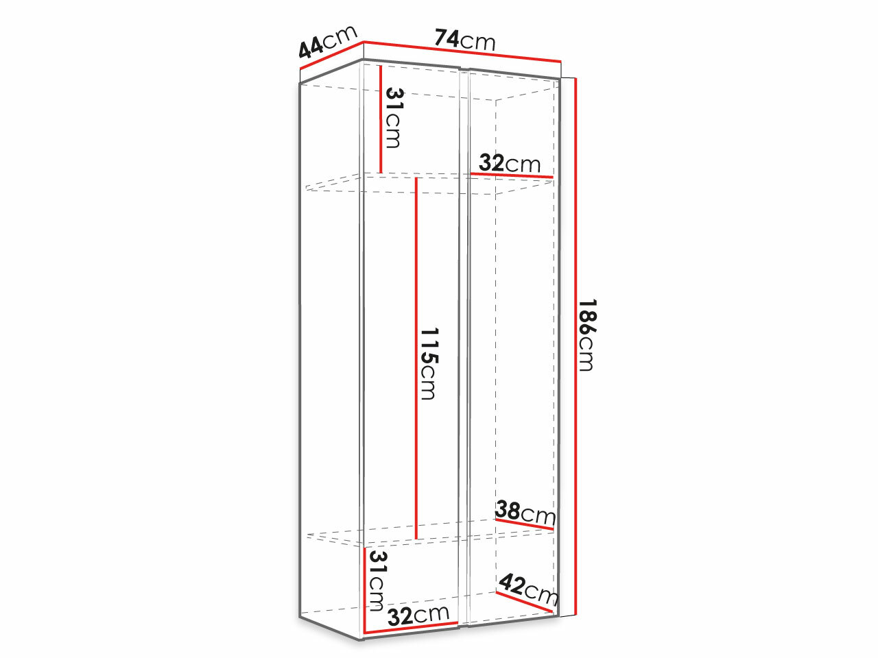 Kledingkast Hartford 368 (Wit)