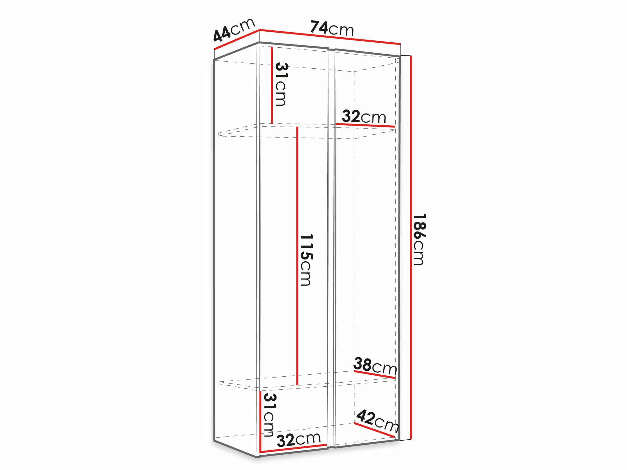 Kledingkast Hartford 394 (Wit)
