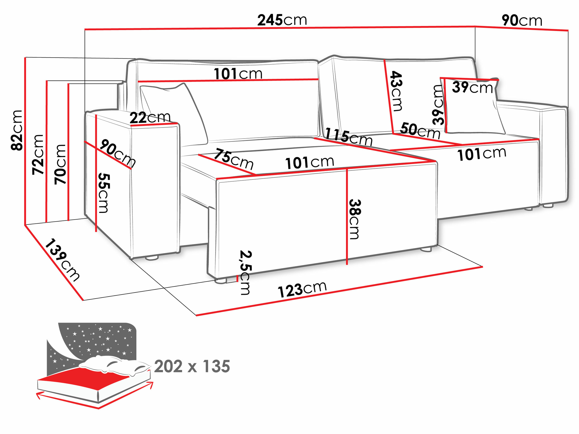Slaapbank Shelton 106 (Lima 80)