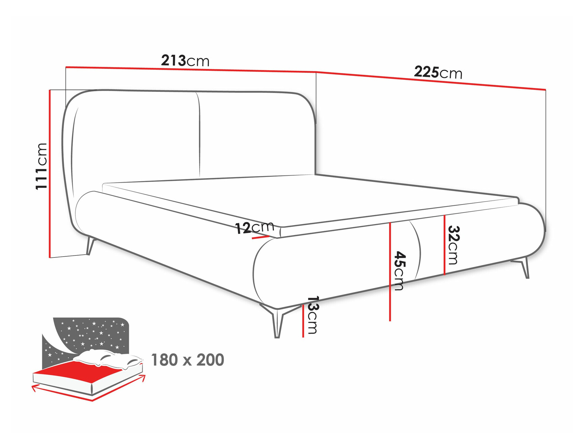 Bed Clovis 119 (Coral 75)