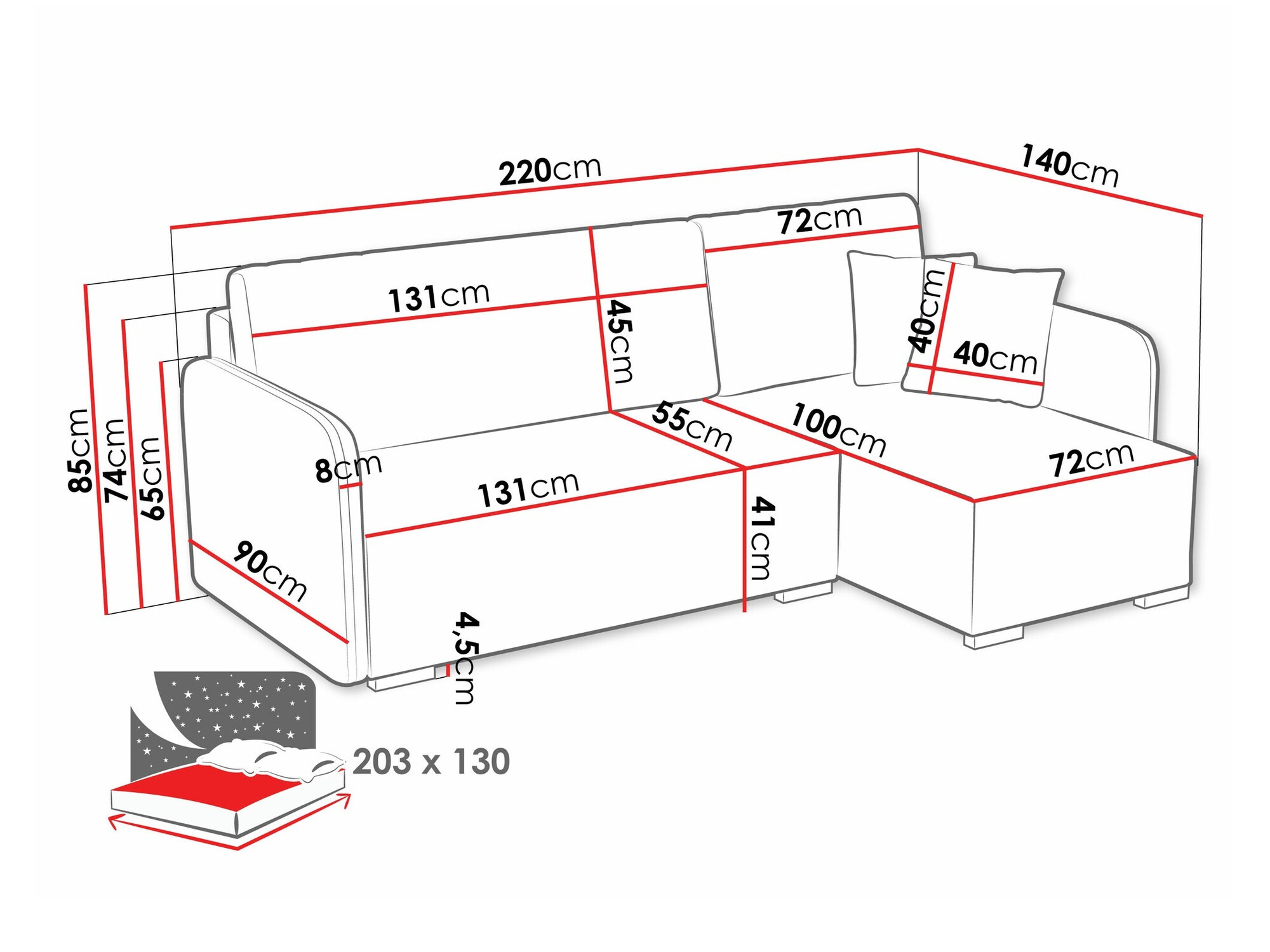 Hoekbank Columbus 245 (Velo 621)