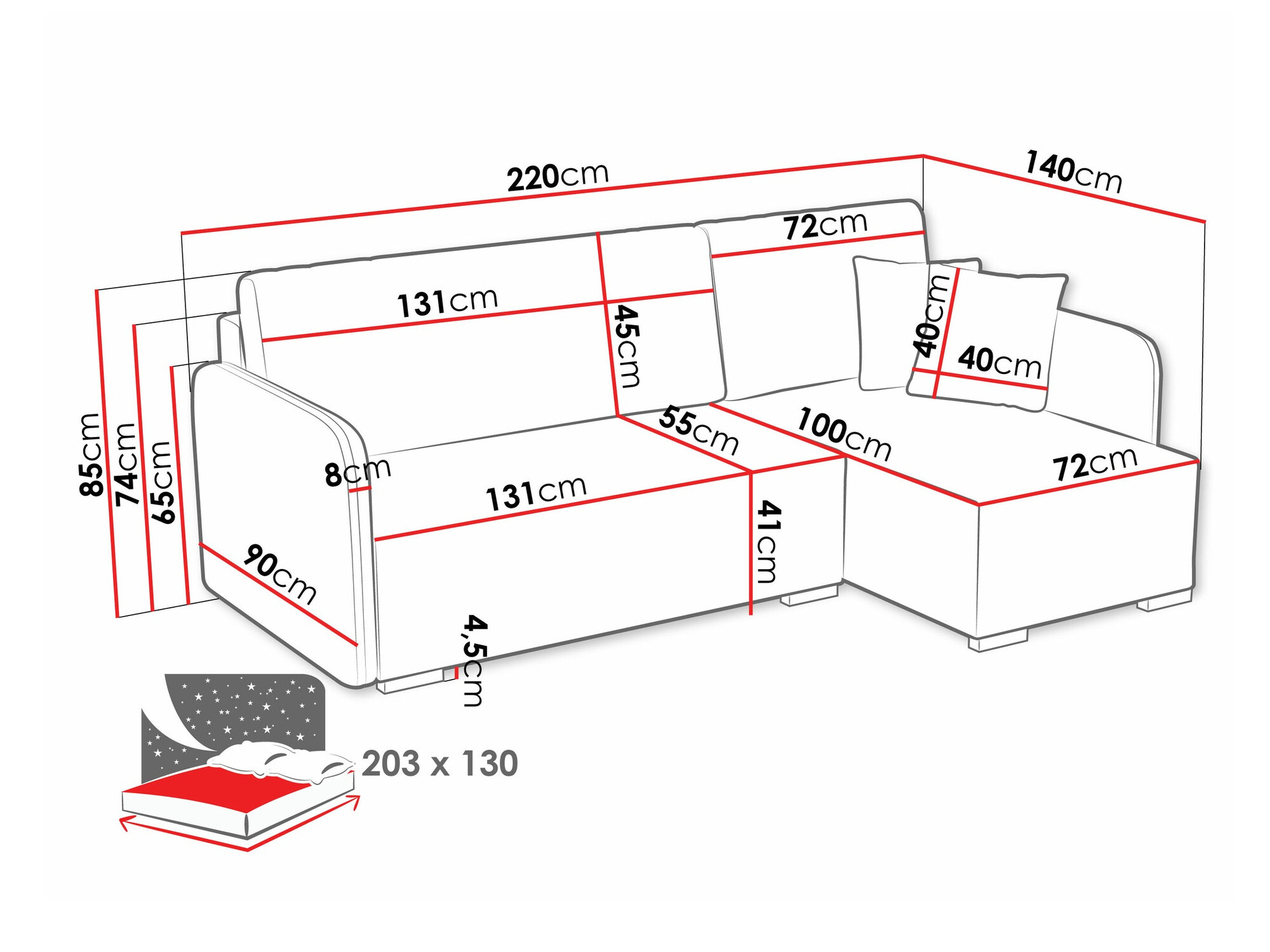 Hoekbank Columbus 245 (Velo 636)