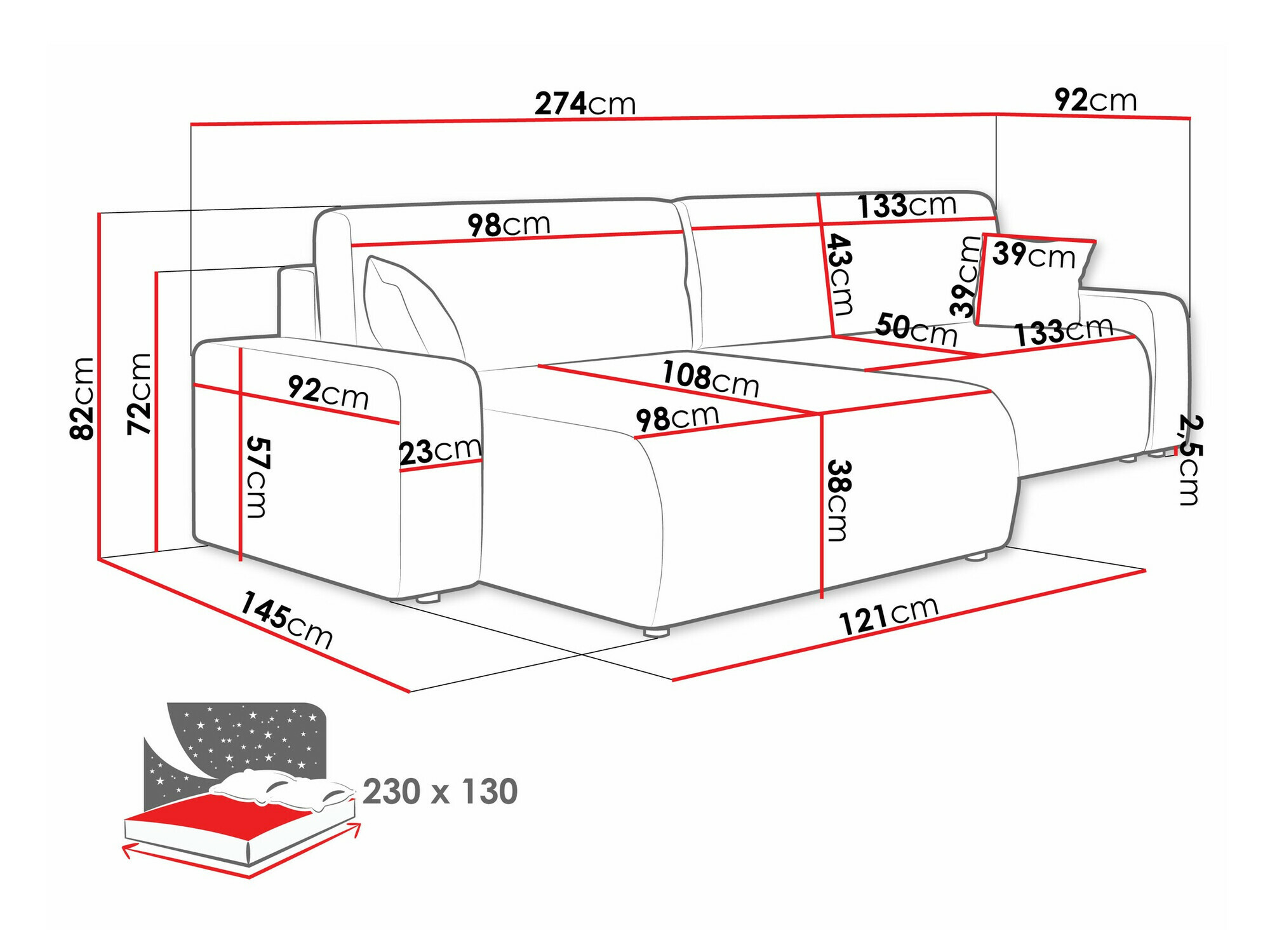 Hoekbank Shelton 108 (Poso 05)
