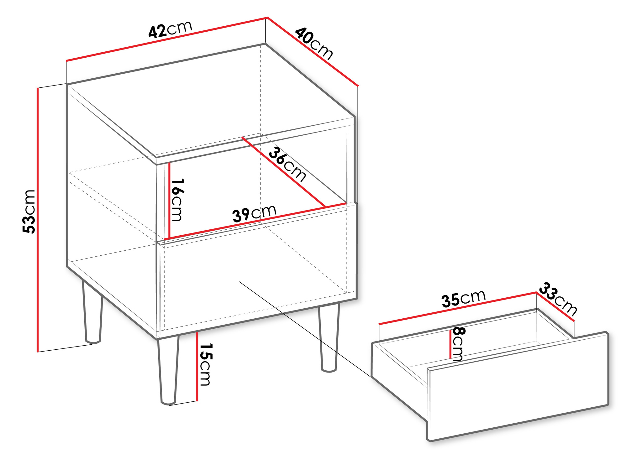 Nachtkastje Comfivo Mavmono 103 (Wit)