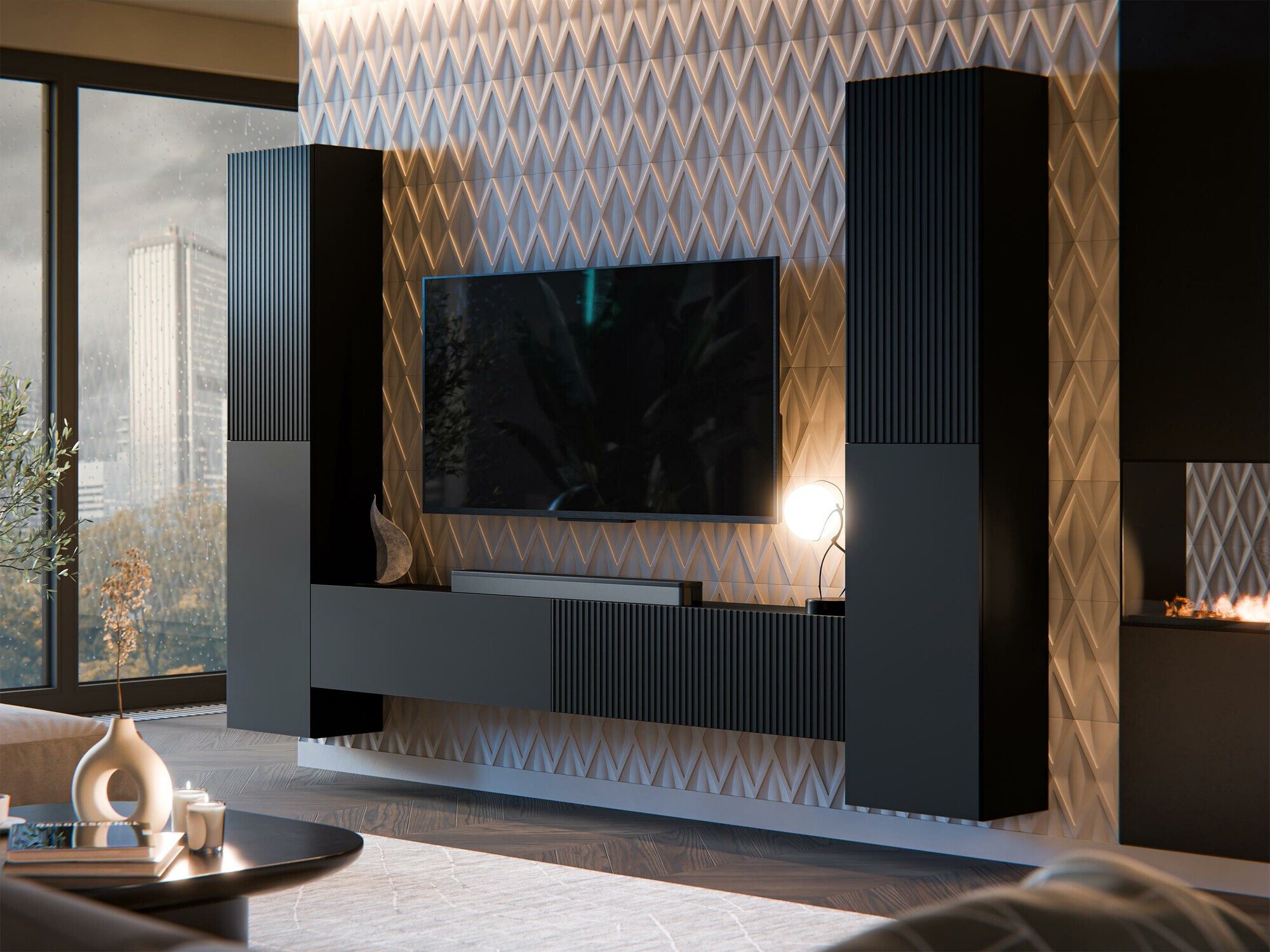 Woonkamerset Calveru 106 (Zwart)