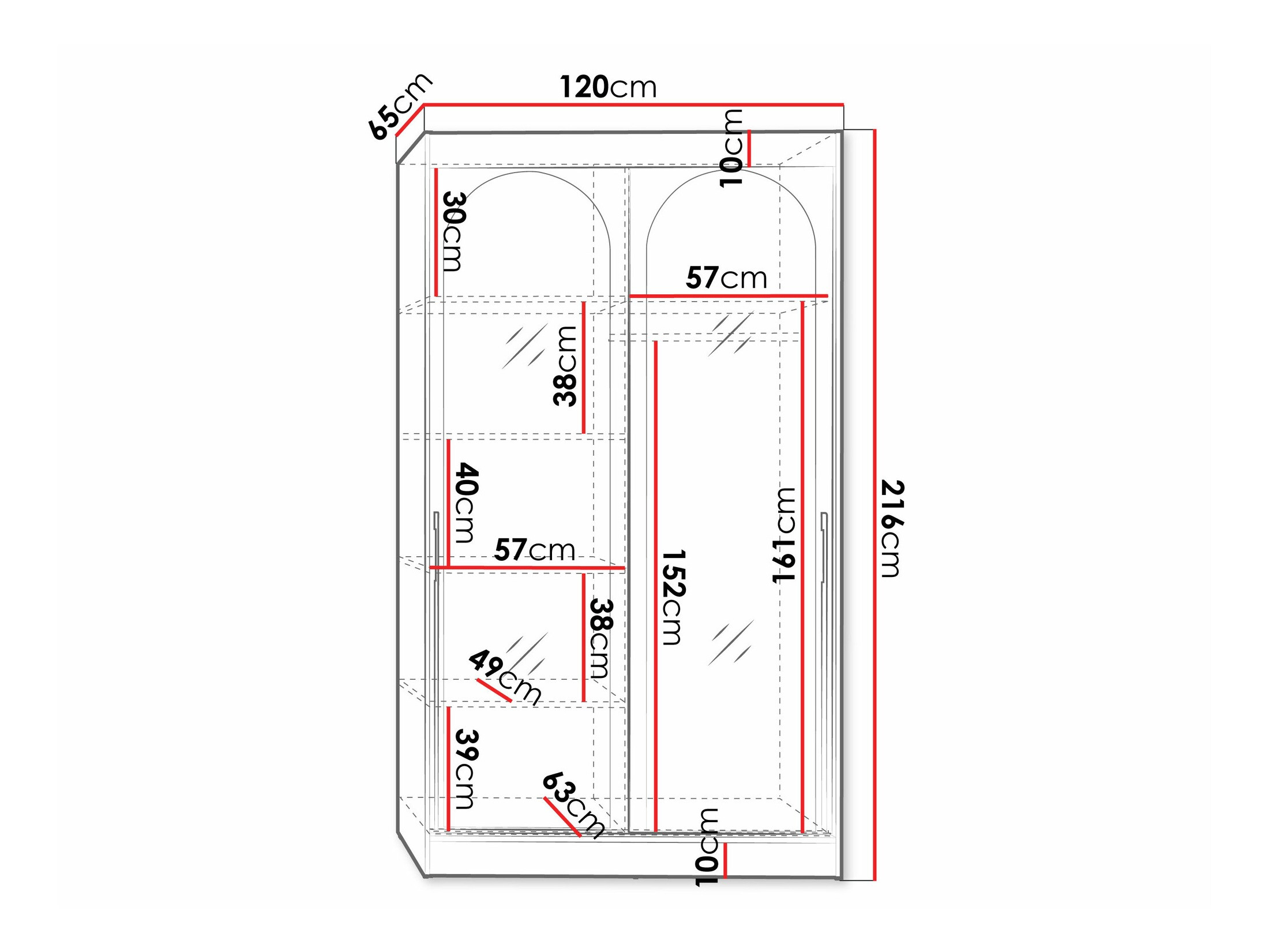 Kledingkast Toledo 130 (Zwart)