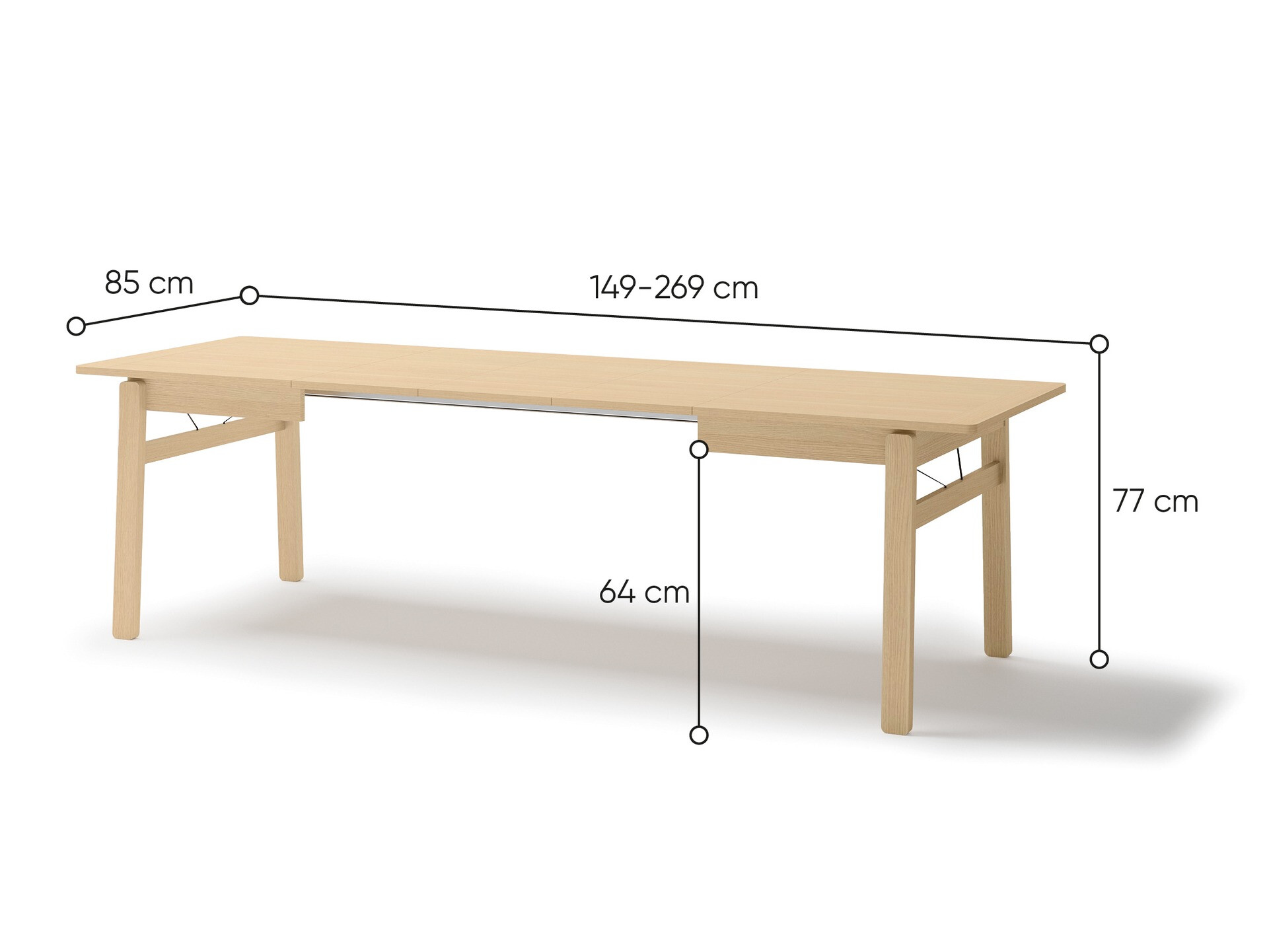 Tafel Fresno 172 (Licht eiken)