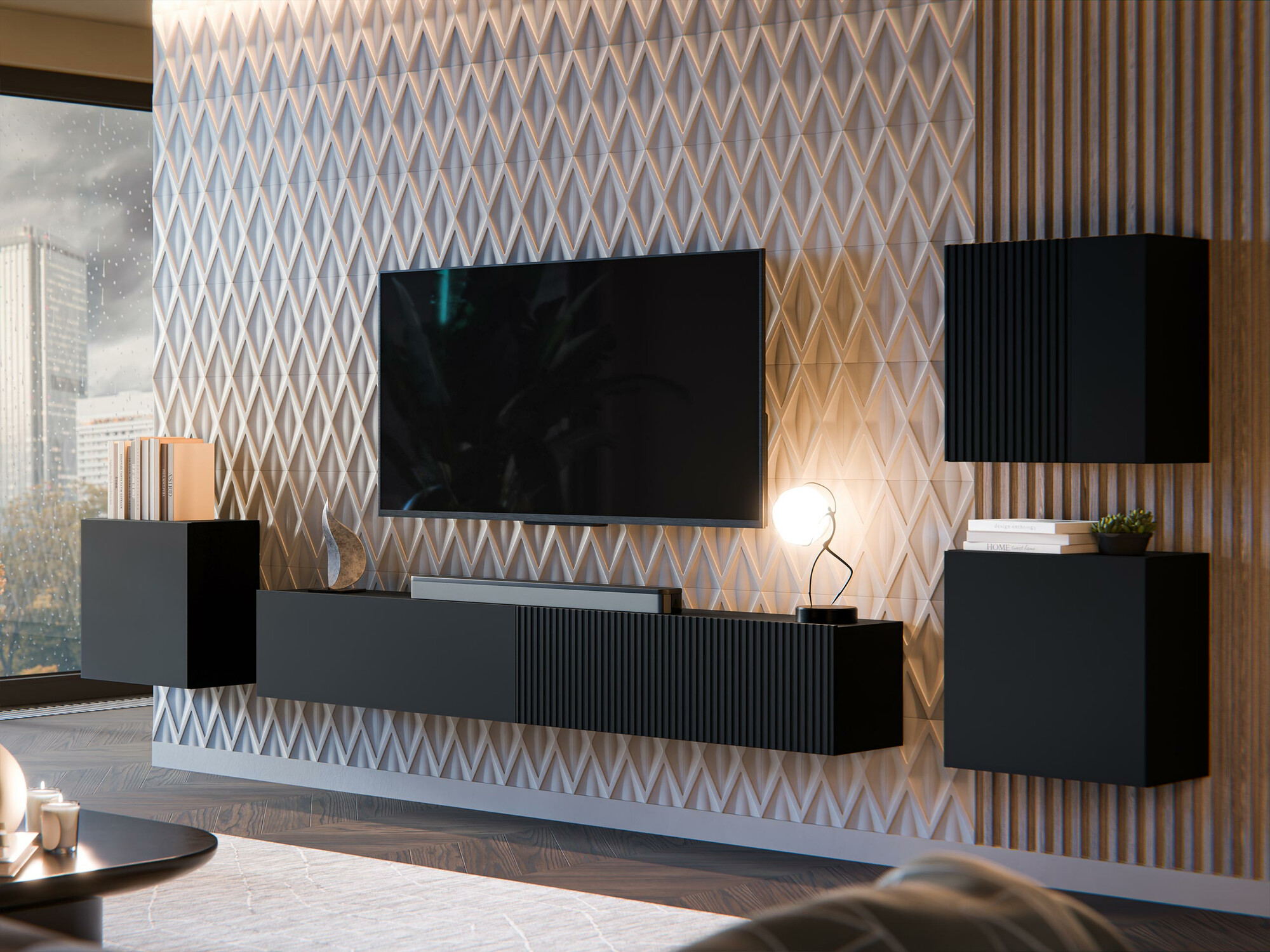 Woonkamerset Calveru 108 (Zwart)