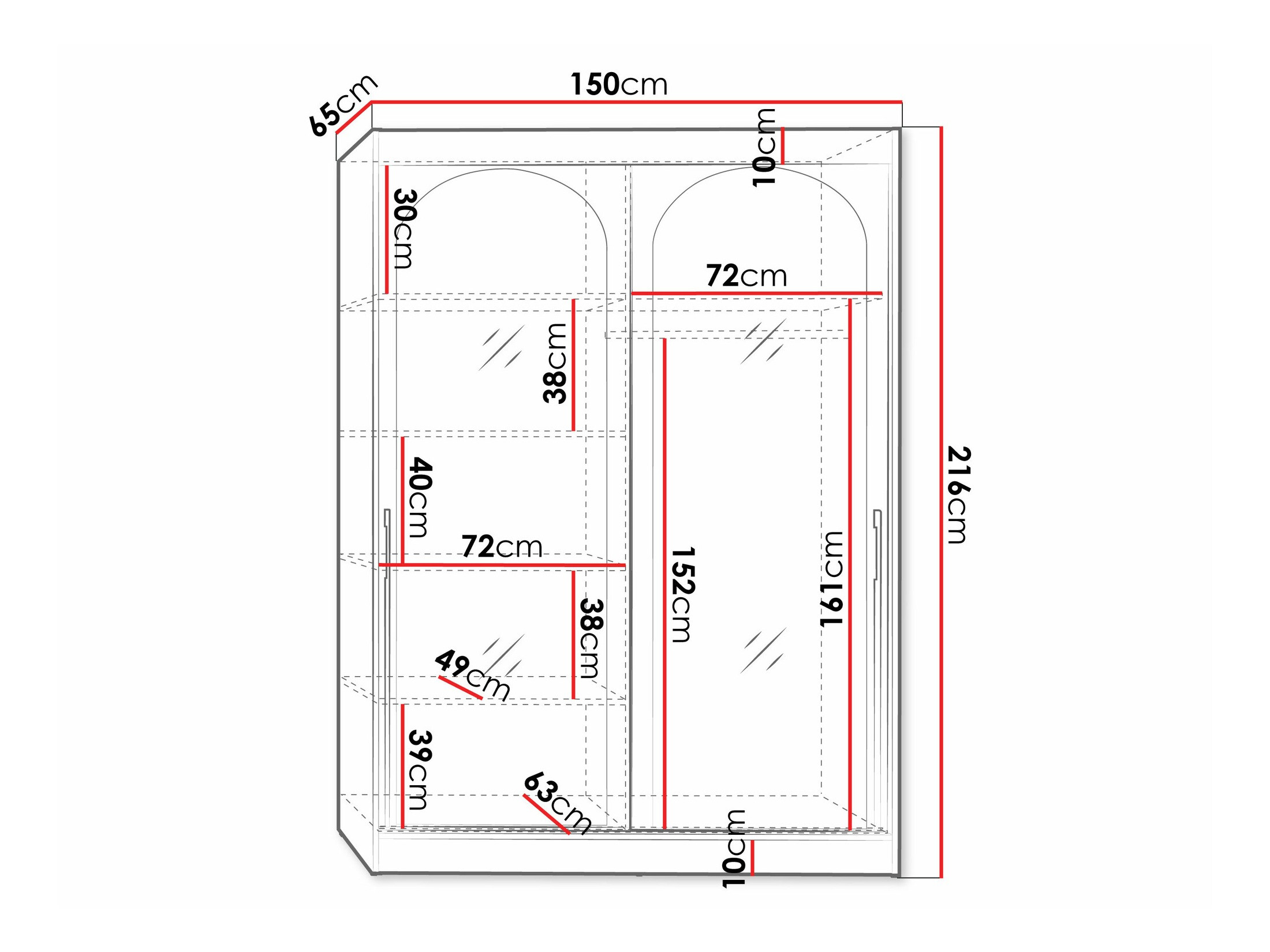 Kledingkast Toledo 131 (Wit)