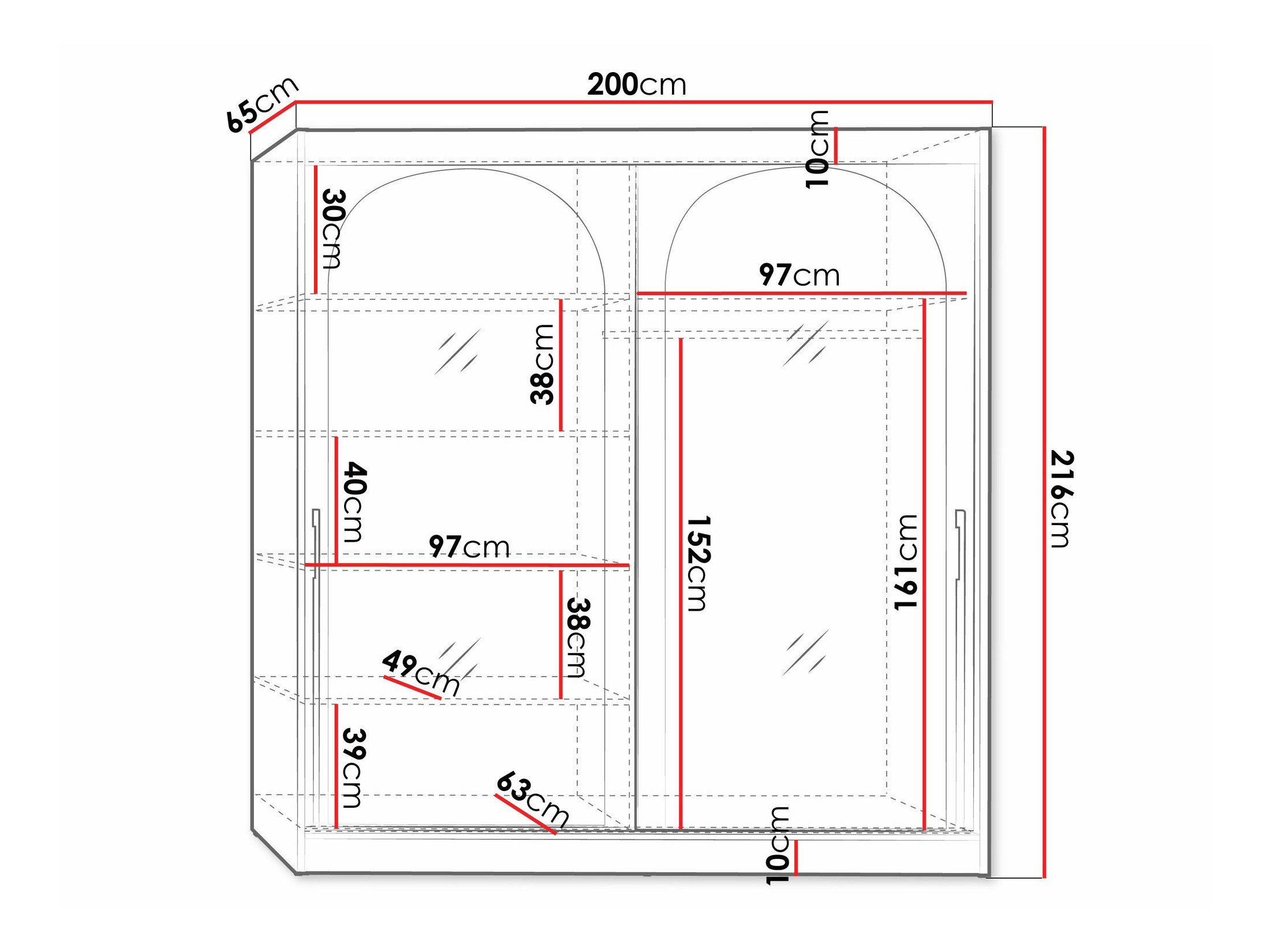 Kledingkast Toledo 133 (Wit)