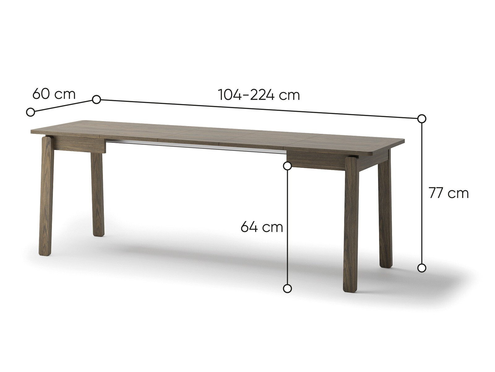 Tafel Fresno 173 (Donkere eik)