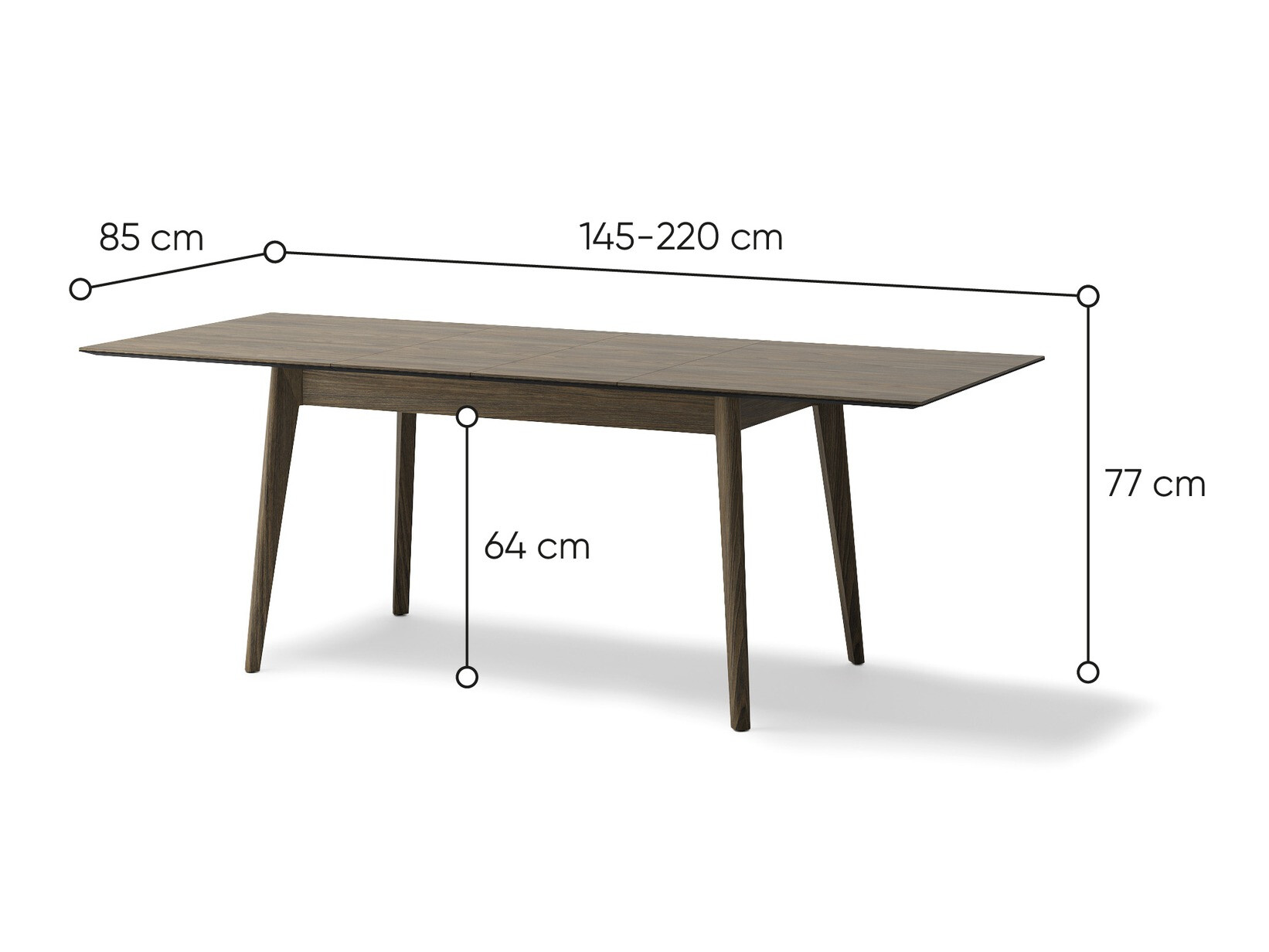 Tafel Fresno 174 (Donkere eik)